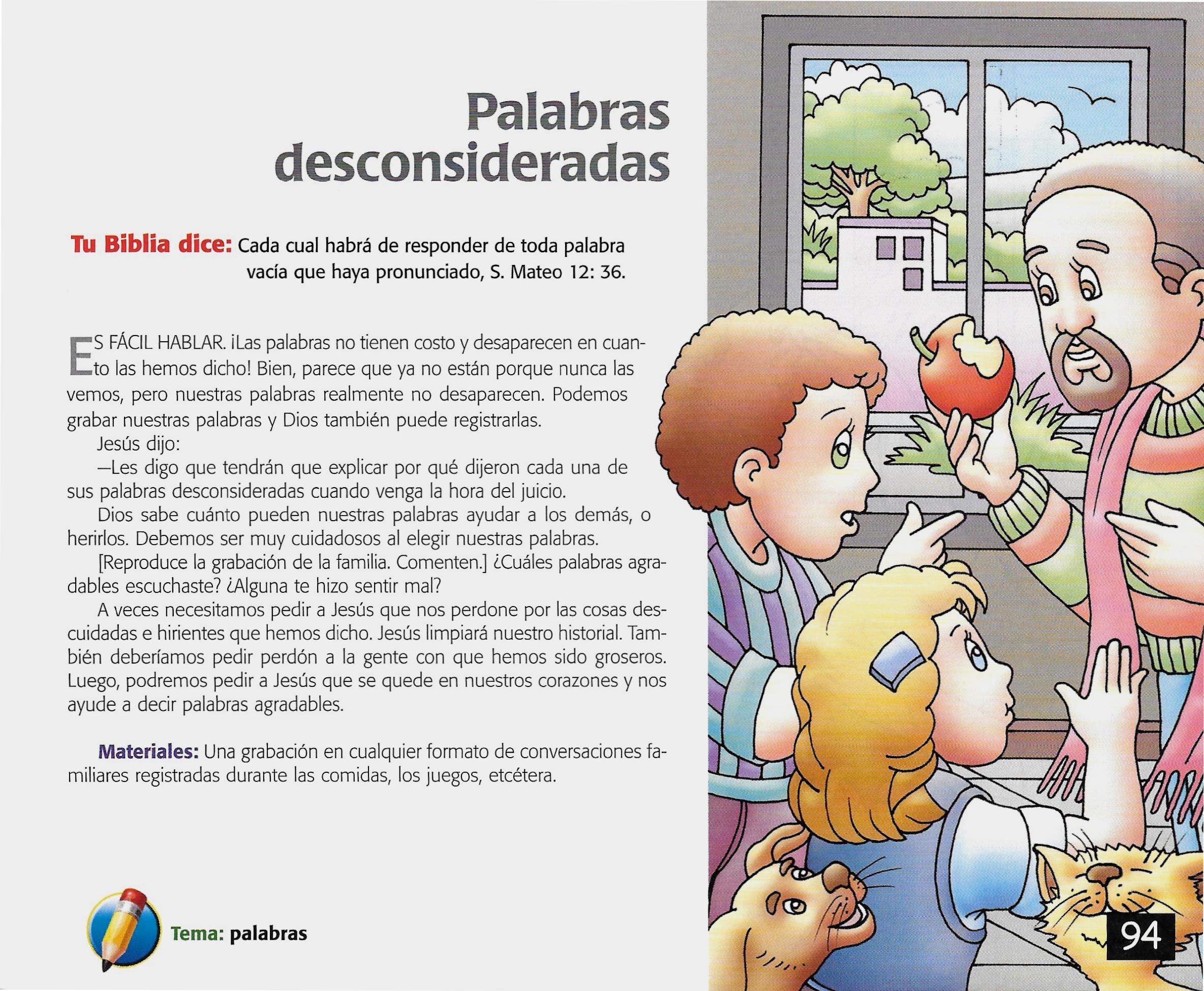 Página ilustrada del devocional