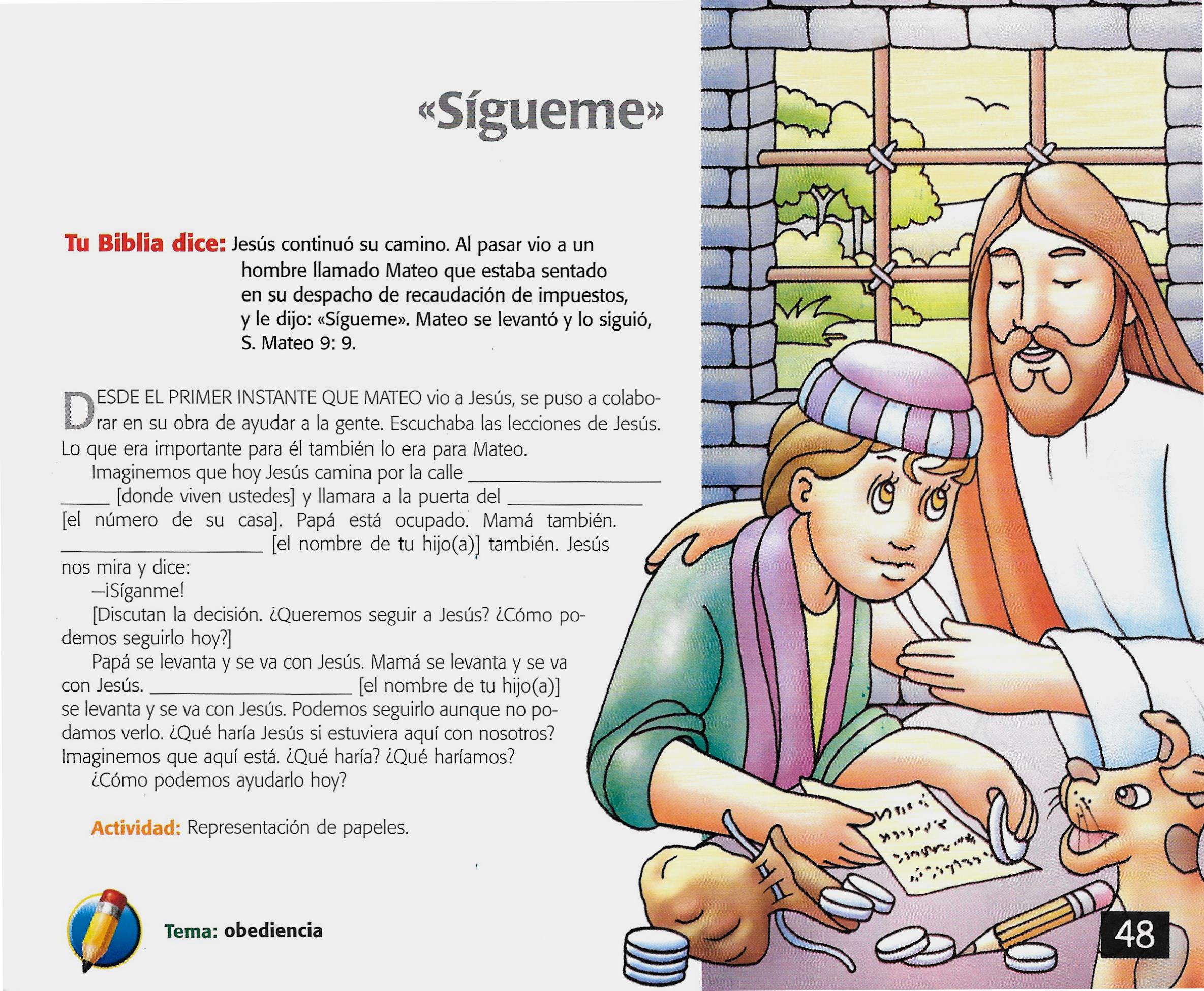 Página ilustrada del devocional