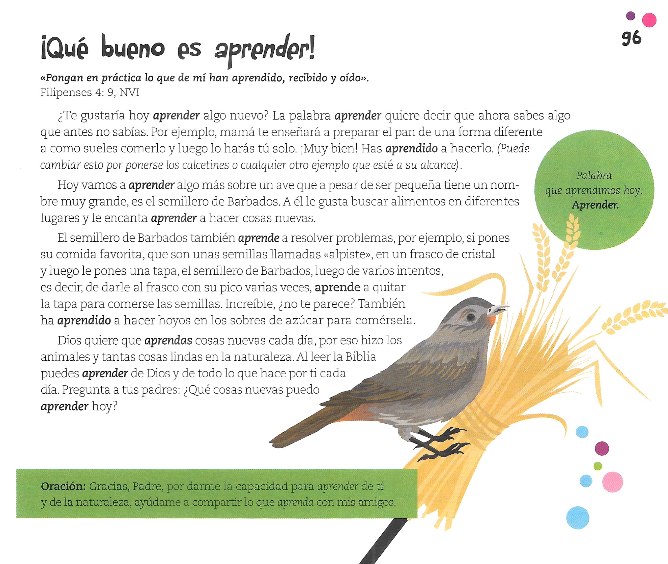 Página ilustrada del devocional