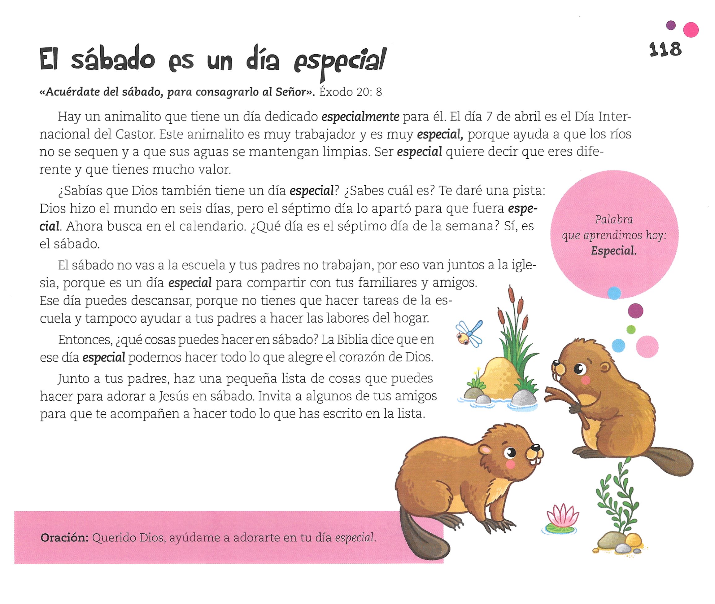 Página ilustrada del devocional