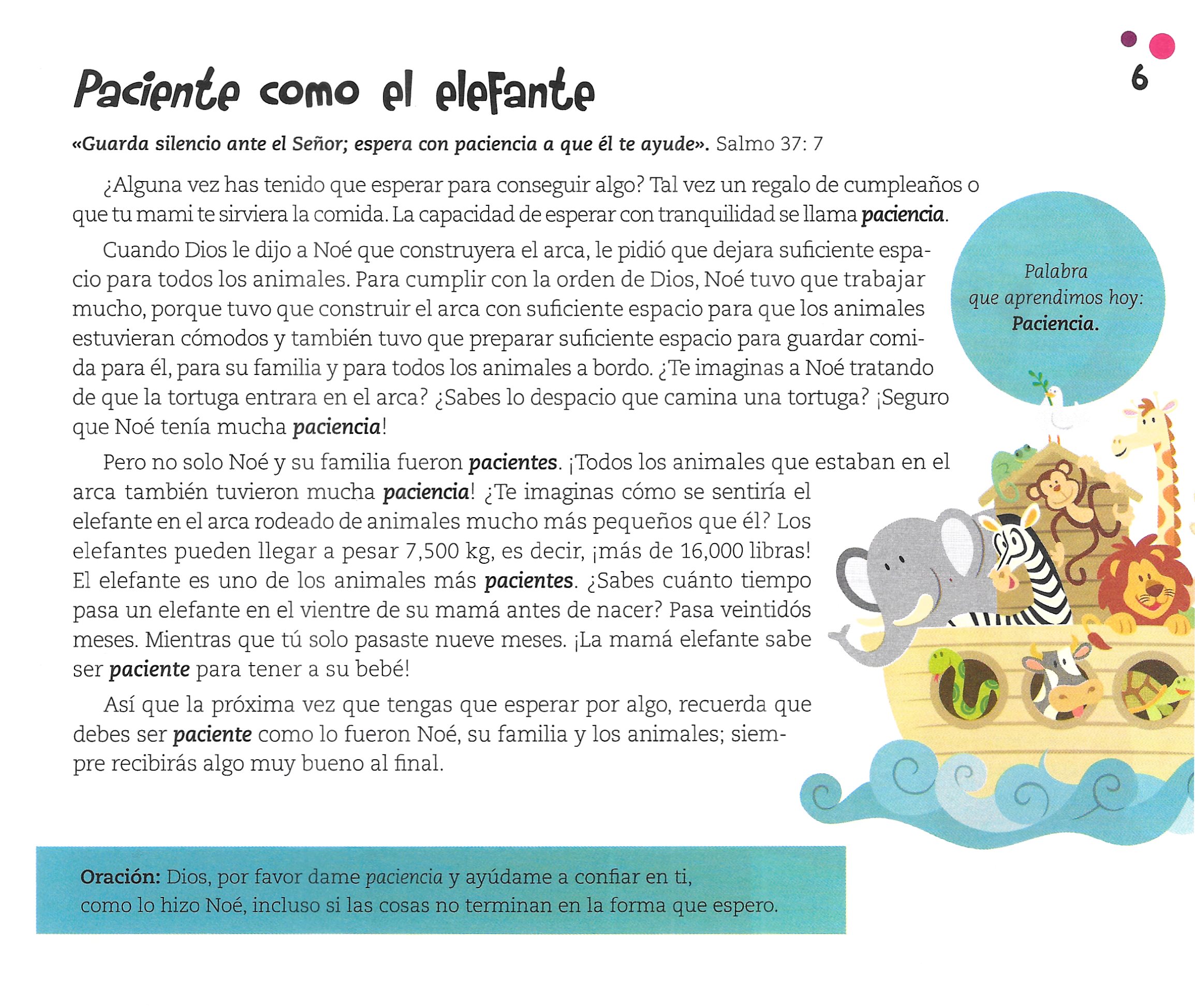 Página ilustrada del devocional