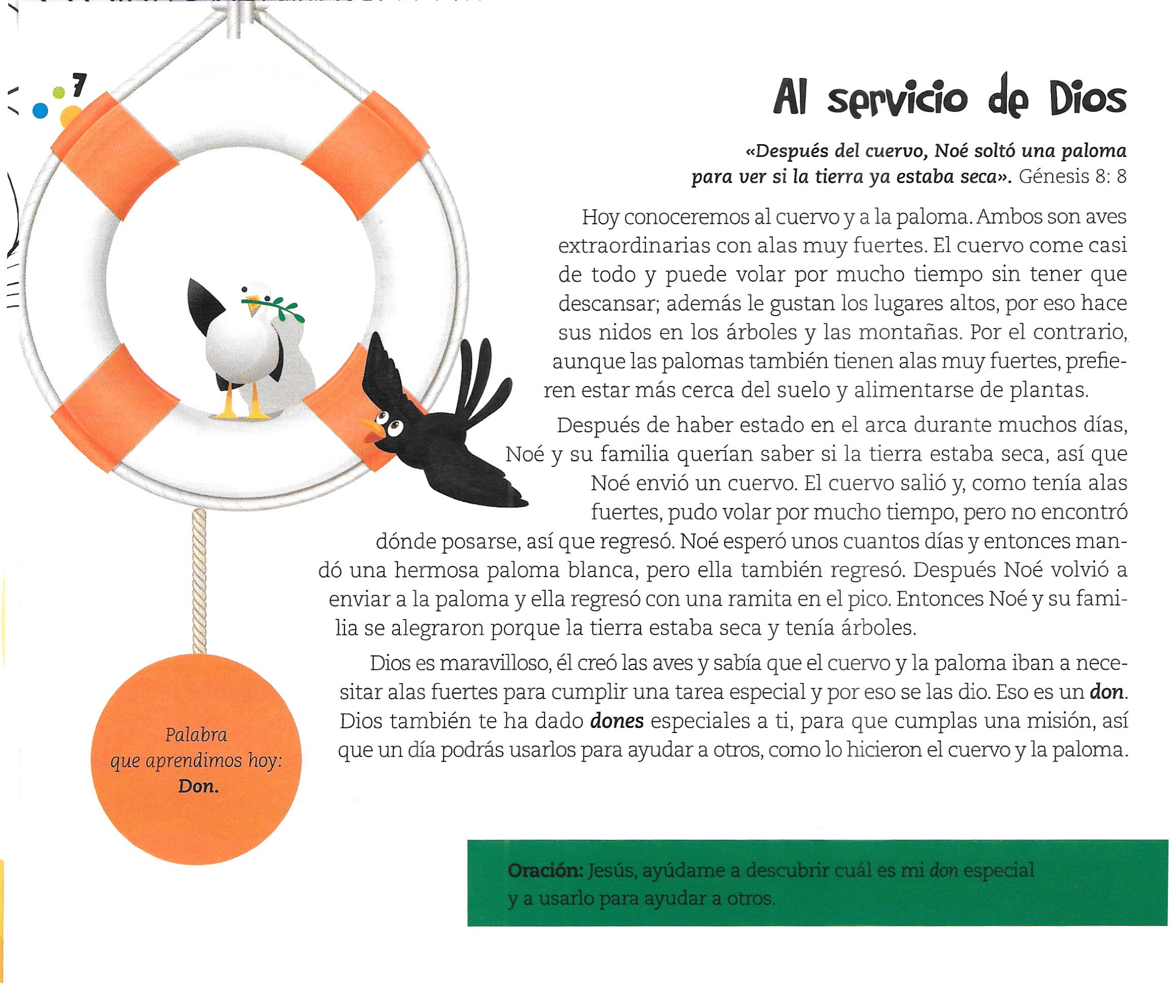 Página ilustrada del devocional