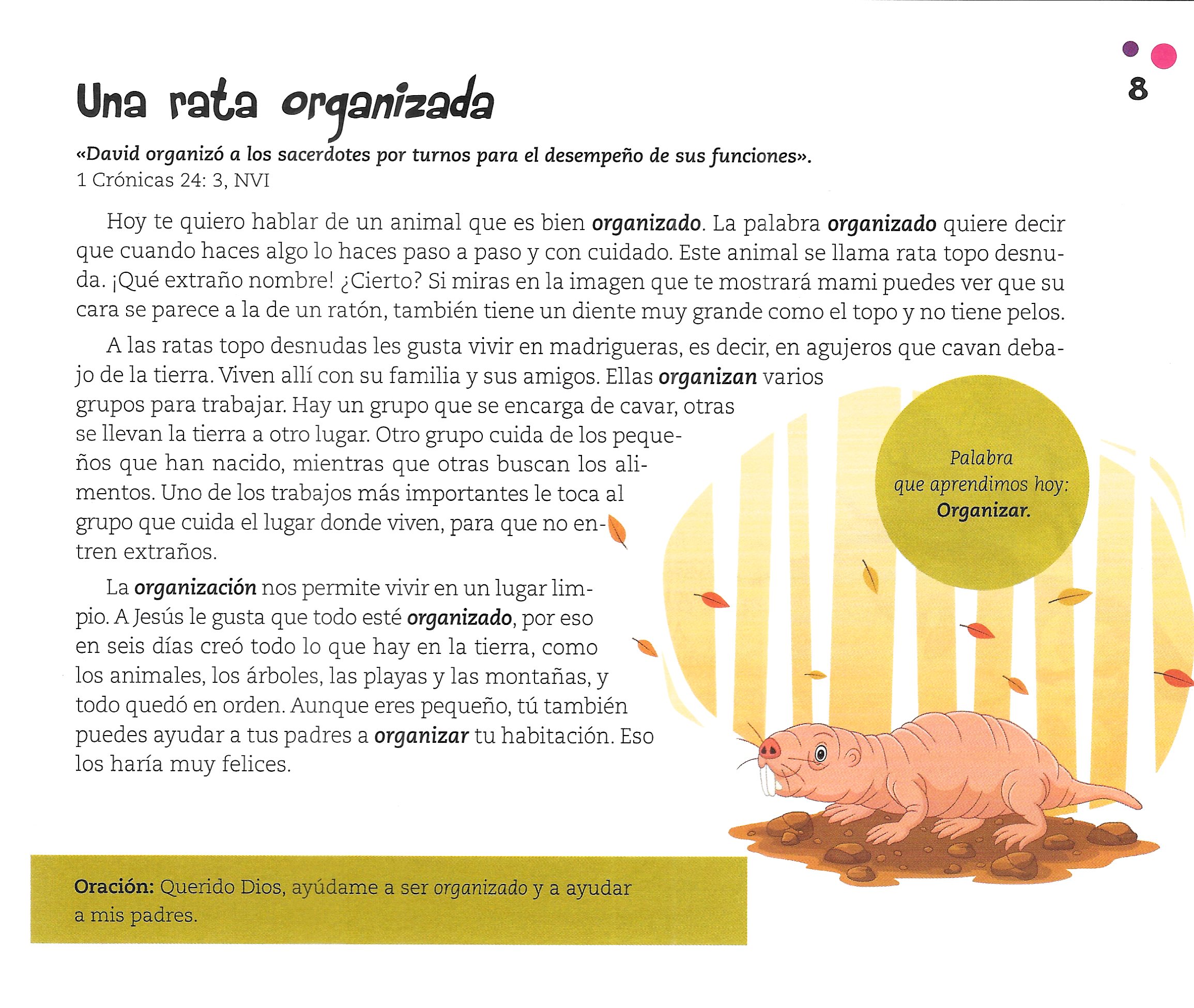 Página ilustrada del devocional