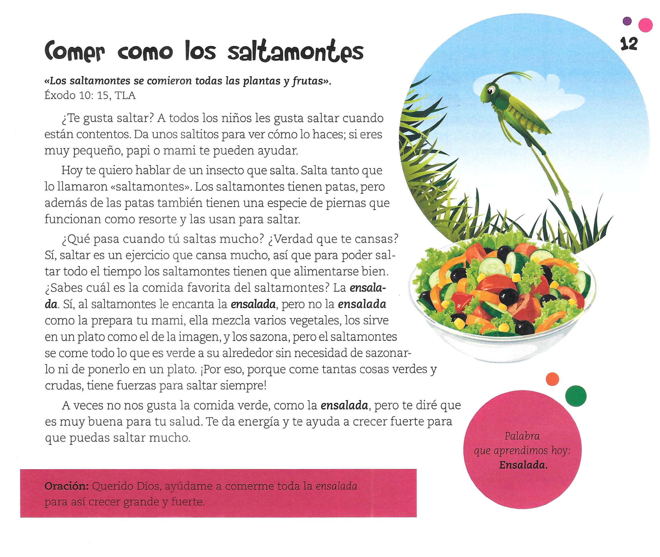 Página ilustrada del devocional