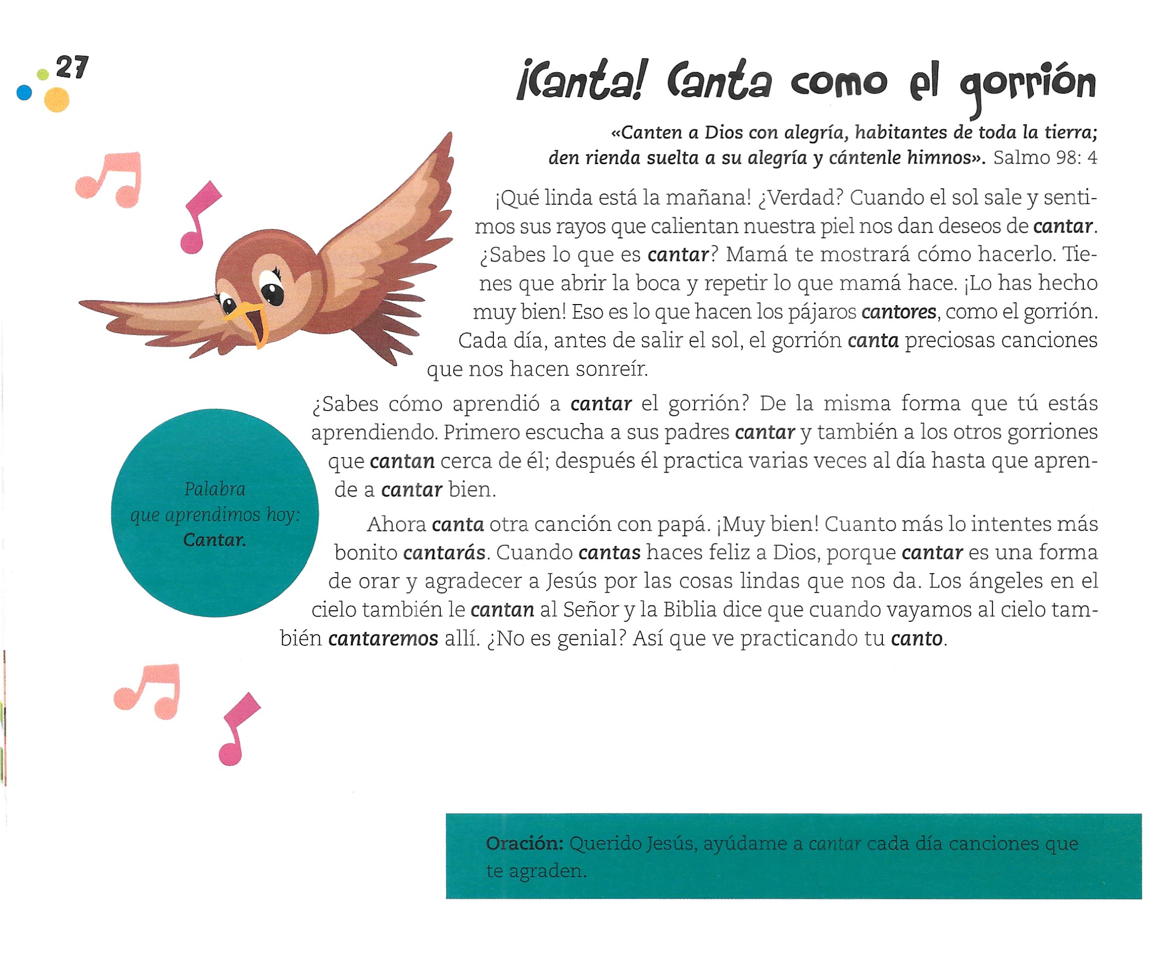 Página ilustrada del devocional