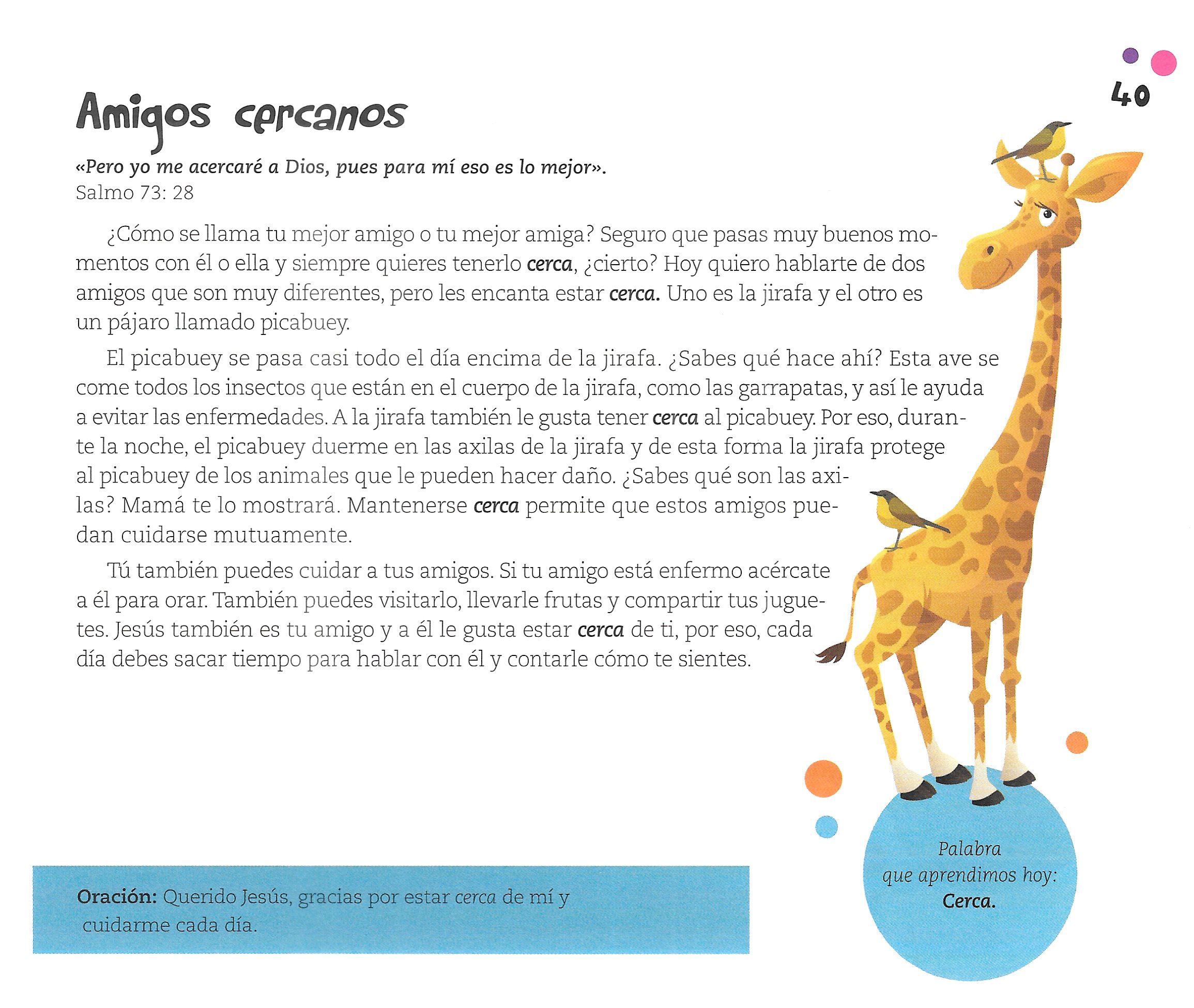 Página ilustrada del devocional