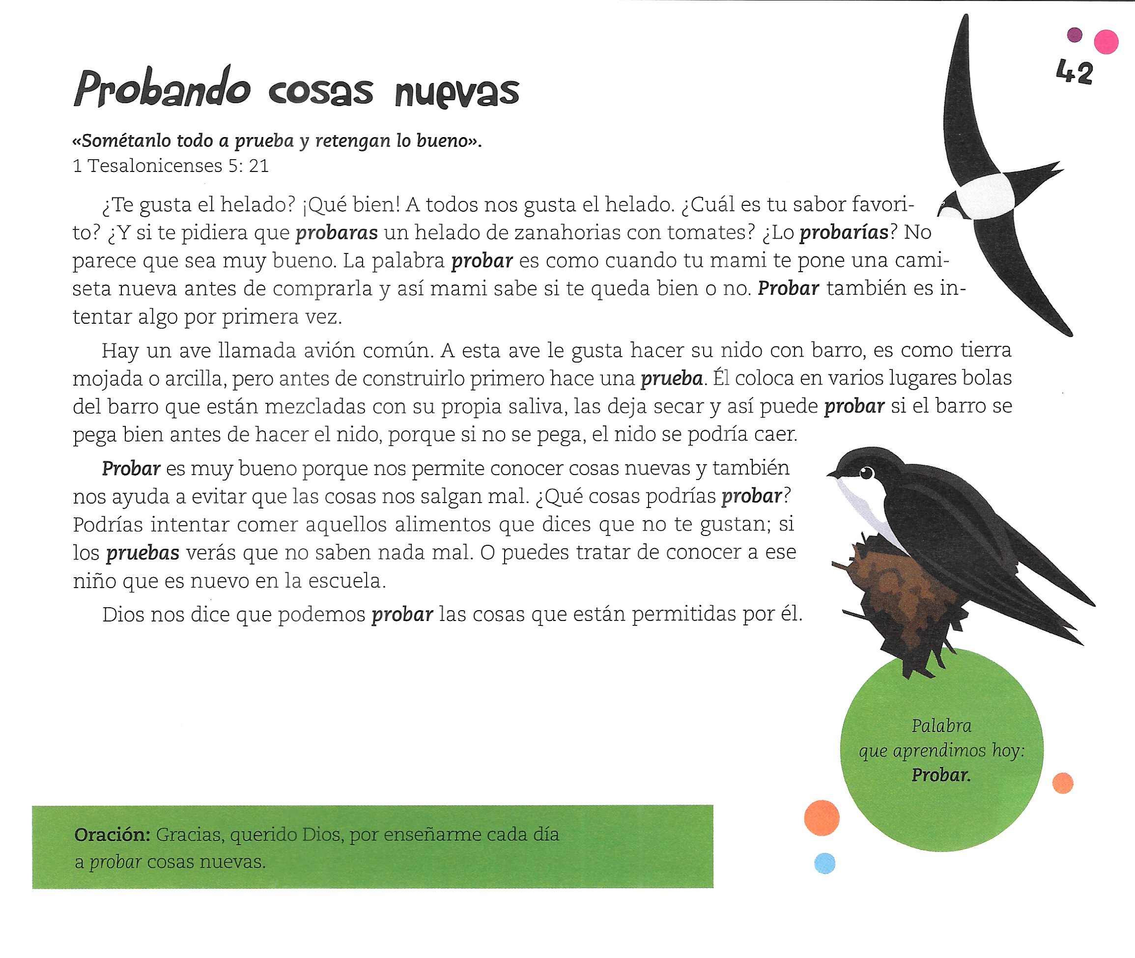 Página ilustrada del devocional
