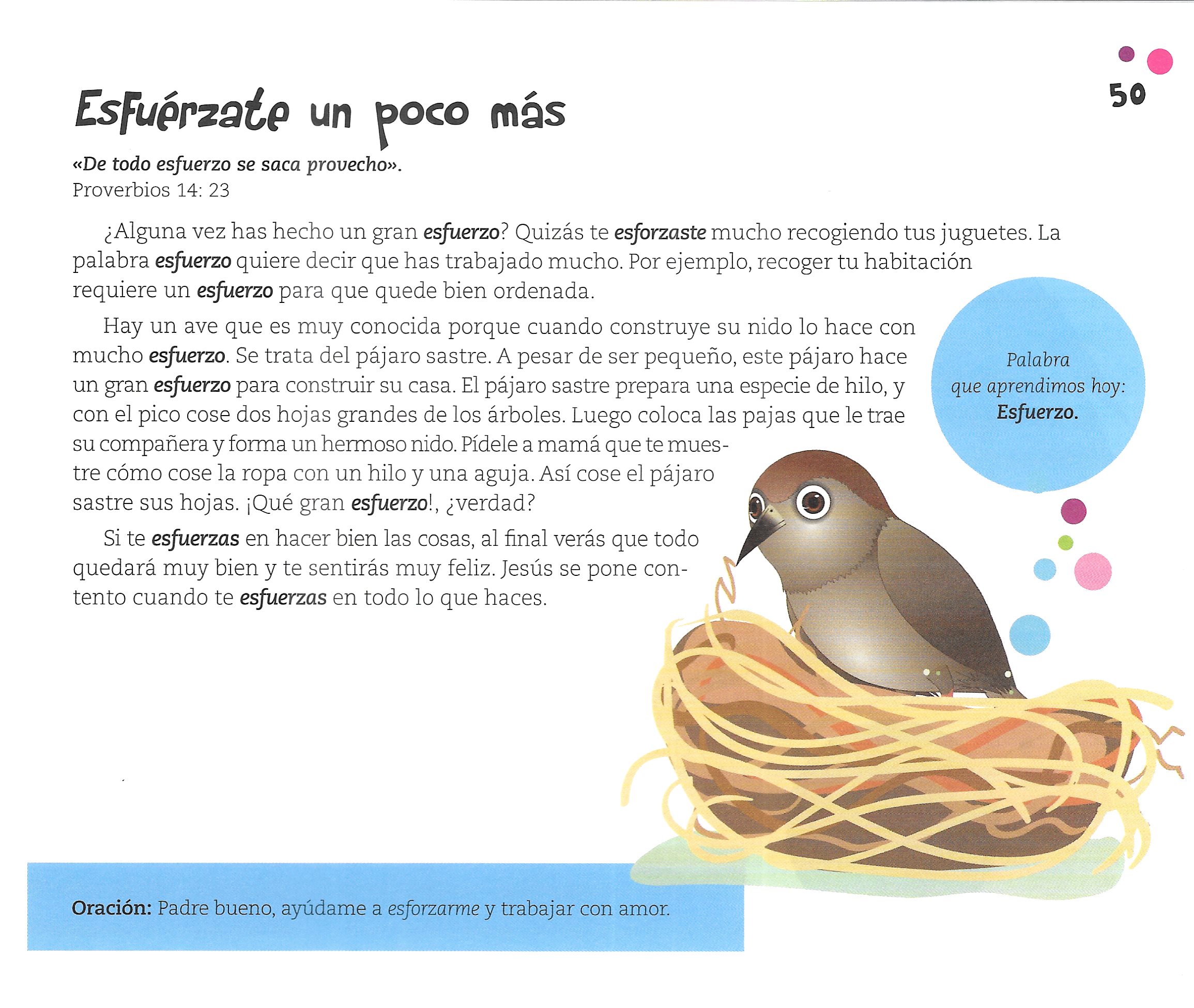 Página ilustrada del devocional