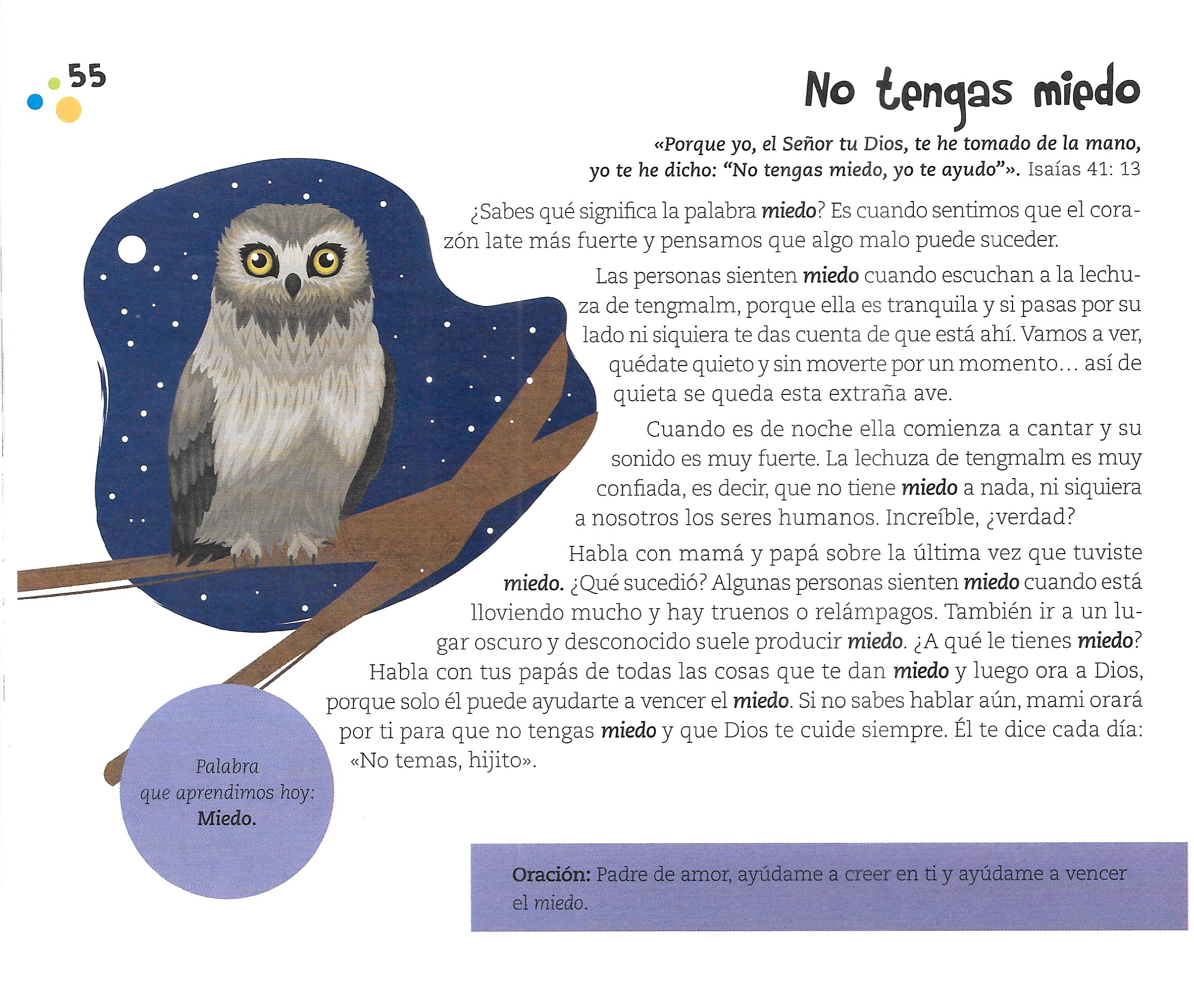 Página ilustrada del devocional