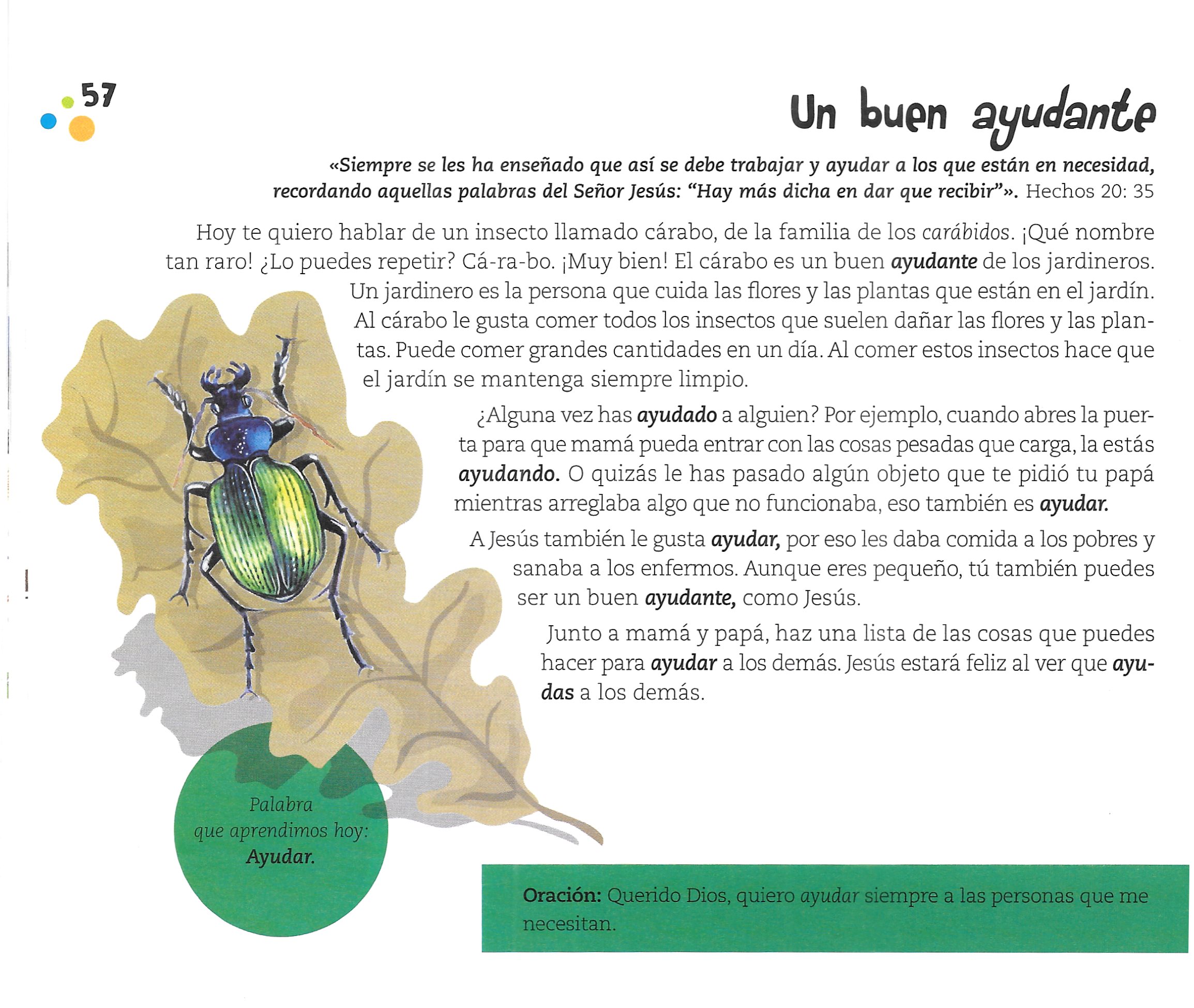 Página ilustrada del devocional
