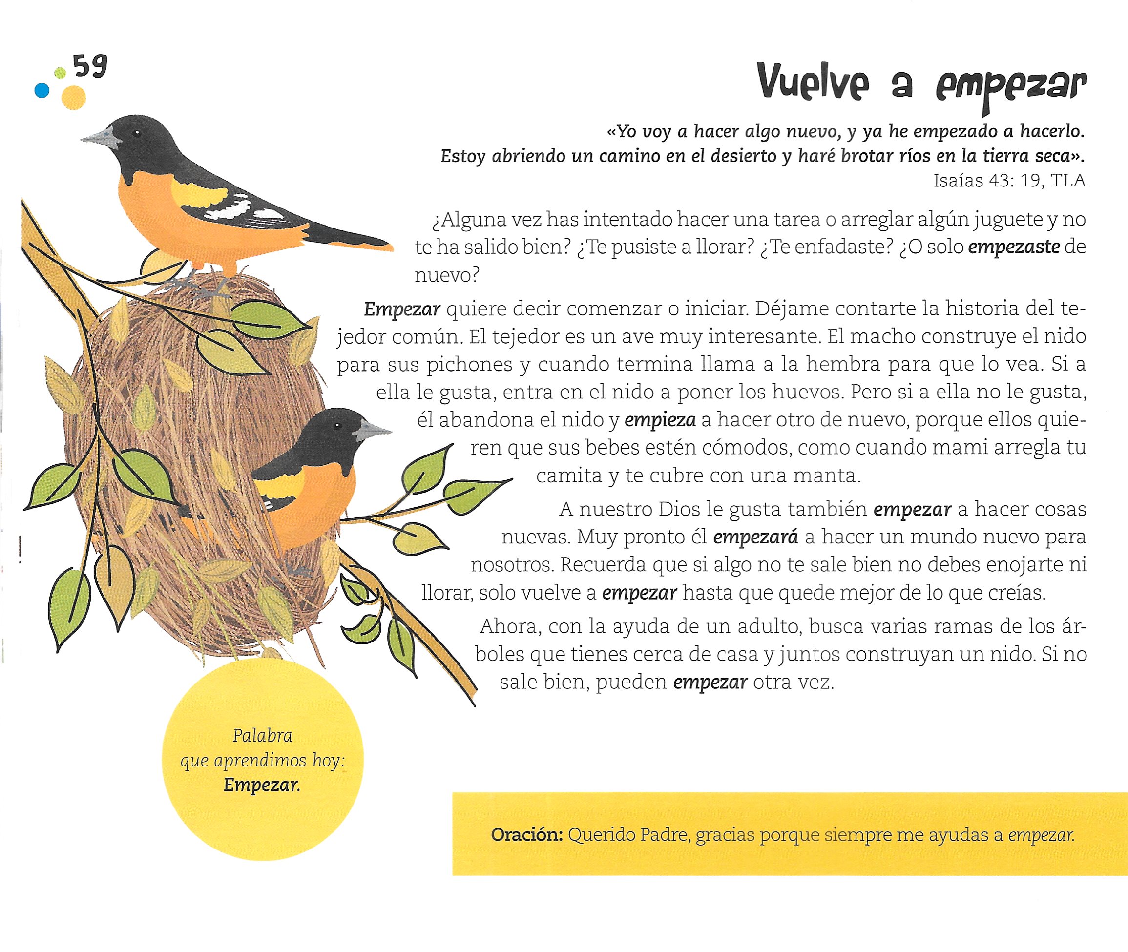 Página ilustrada del devocional