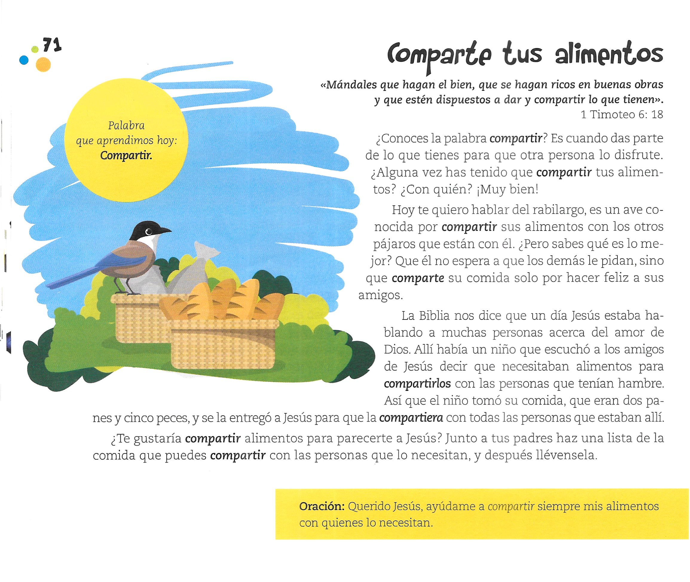 Página ilustrada del devocional