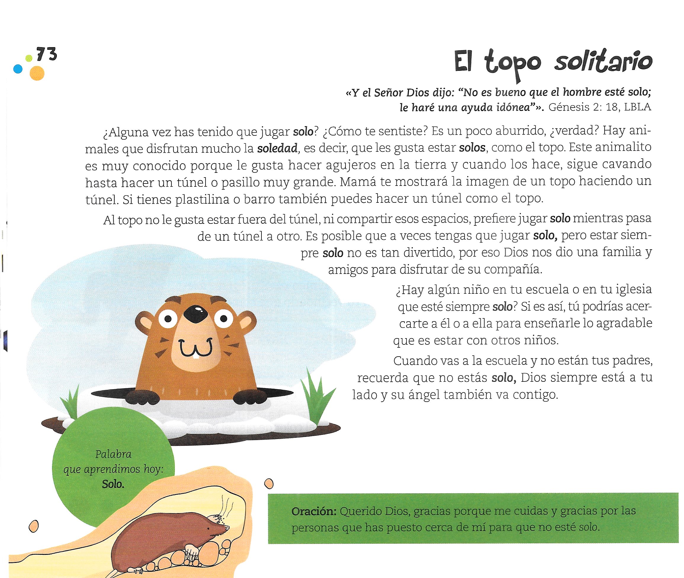 Página ilustrada del devocional