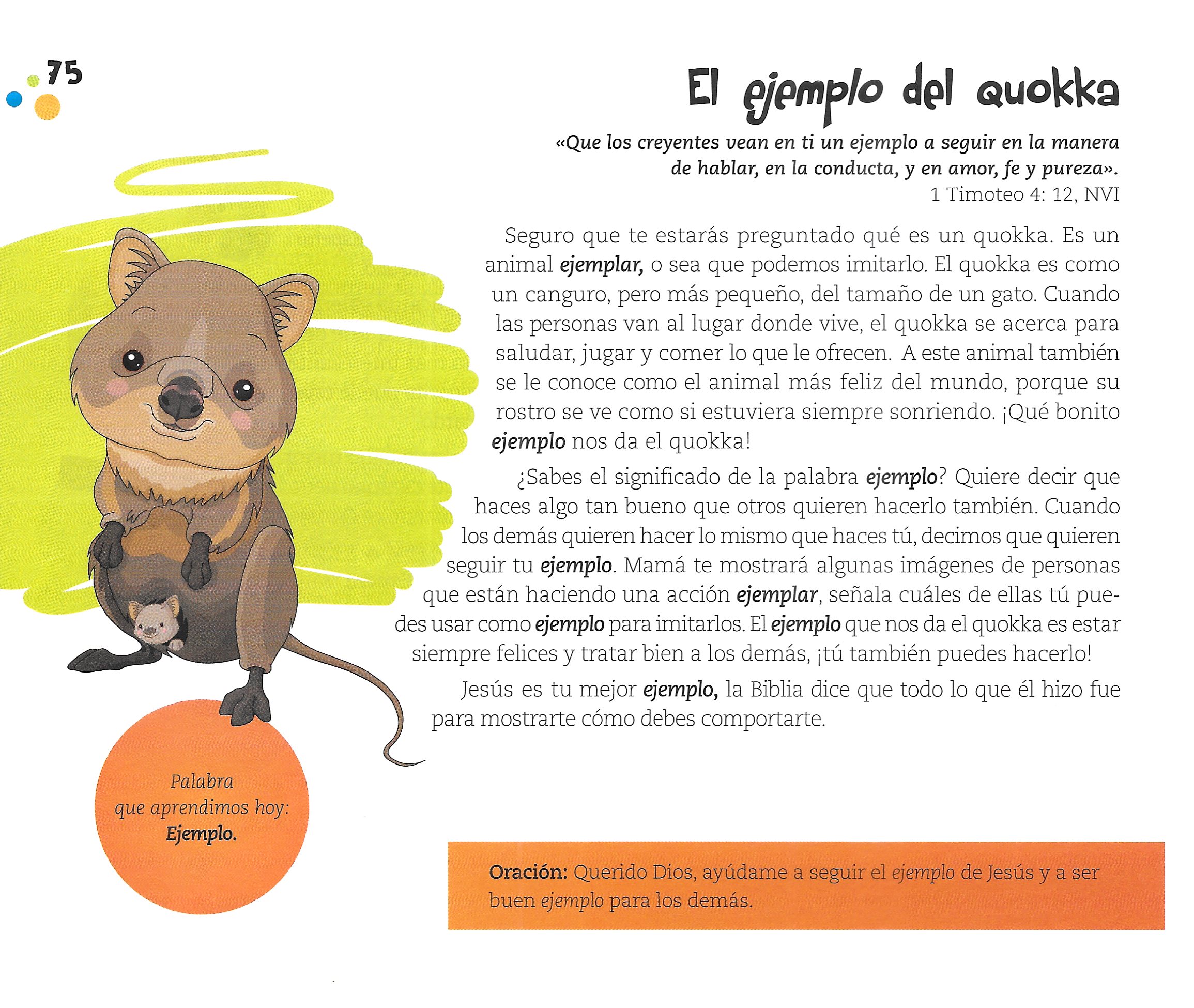 Página ilustrada del devocional