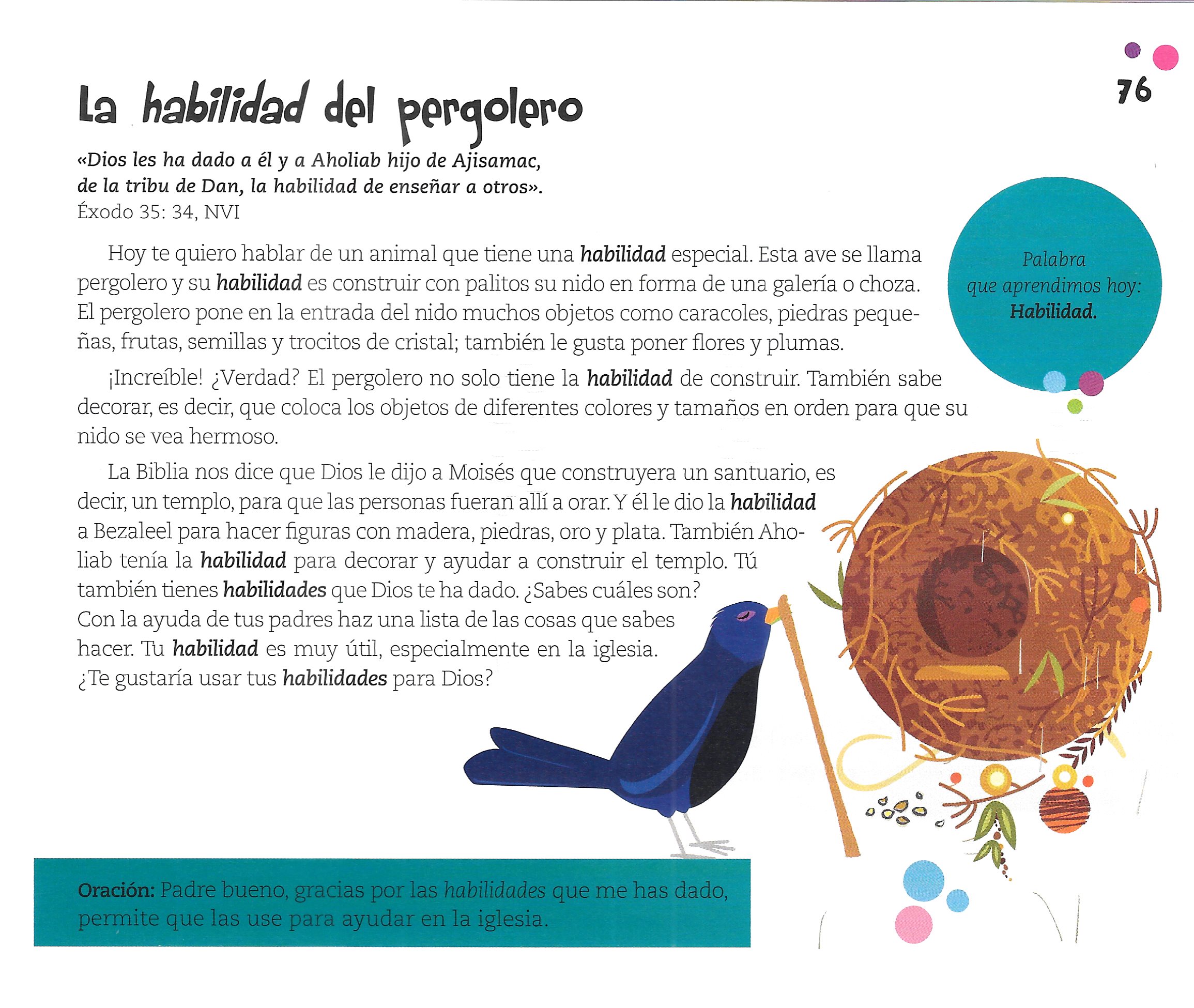 Página ilustrada del devocional