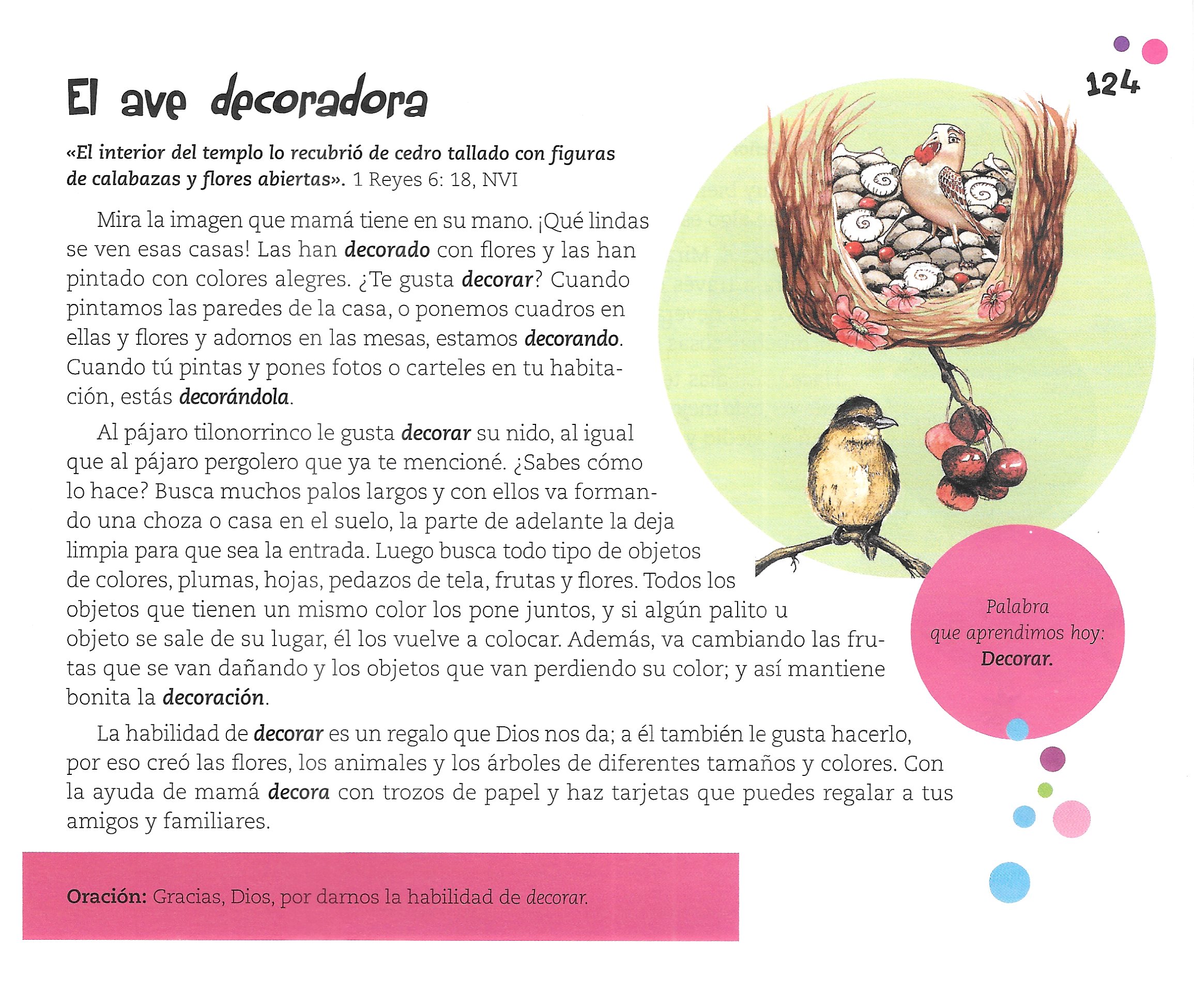 Página ilustrada del devocional
