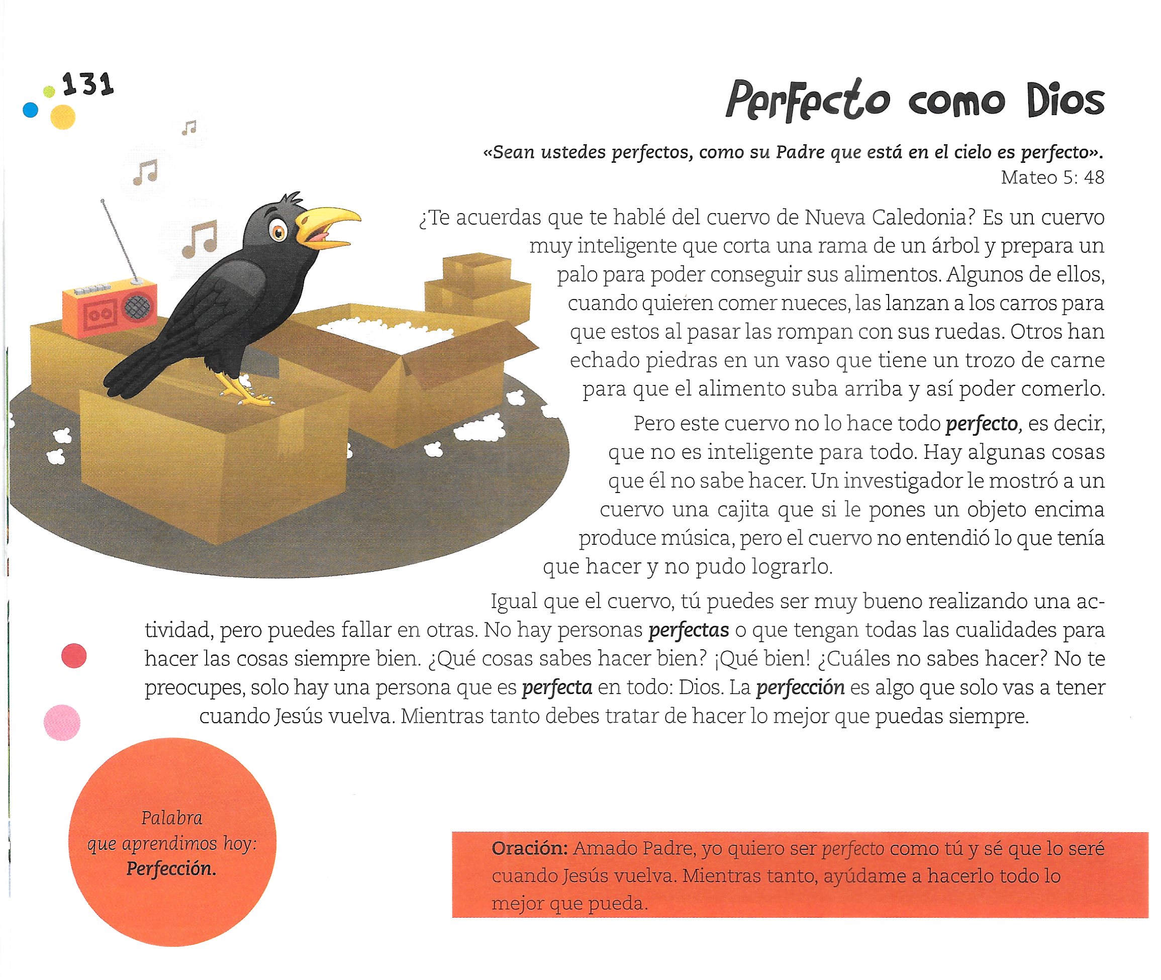 Página ilustrada del devocional
