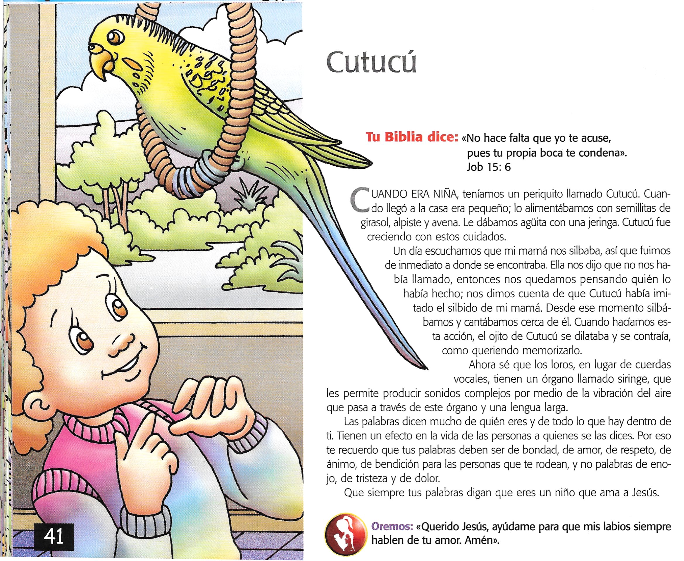 Página ilustrada del devocional