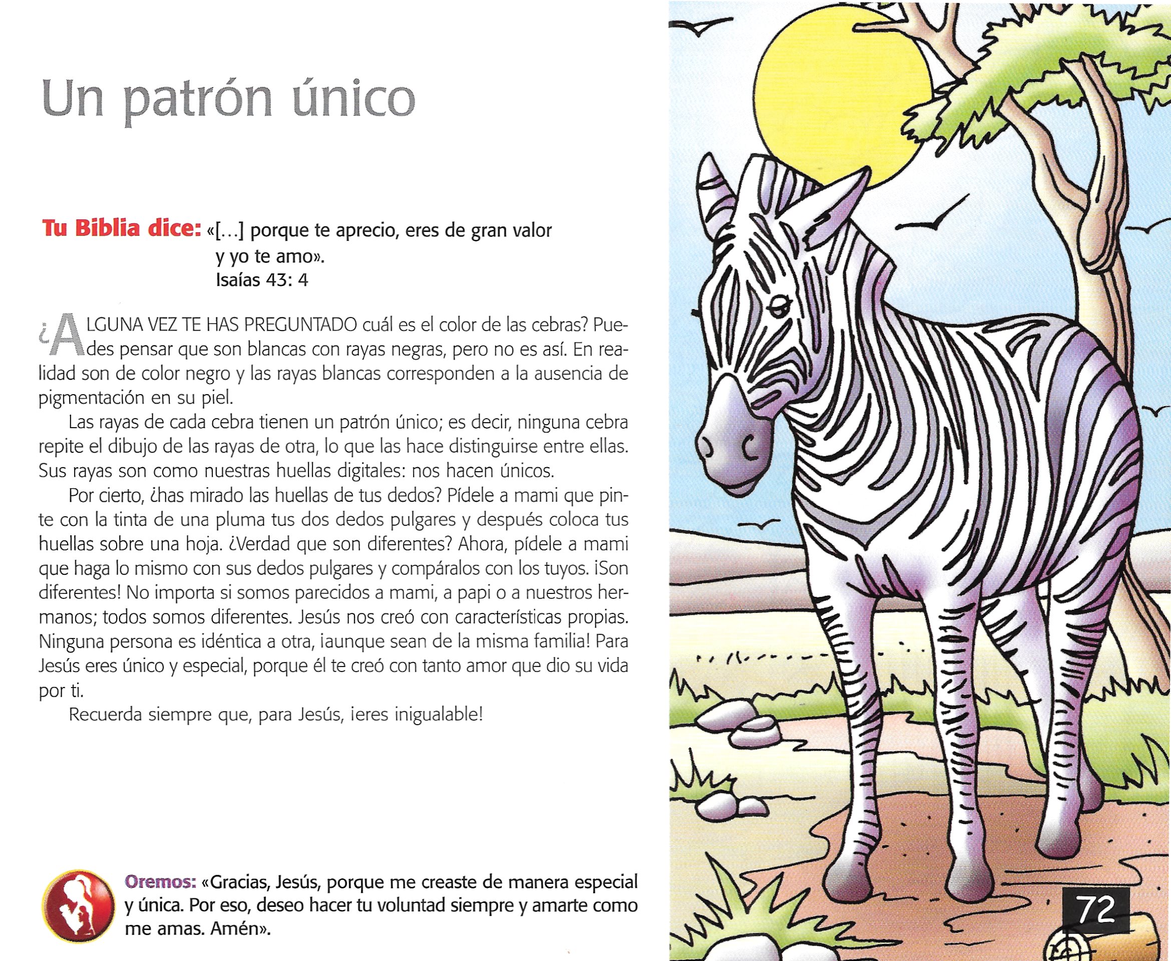 Página ilustrada del devocional