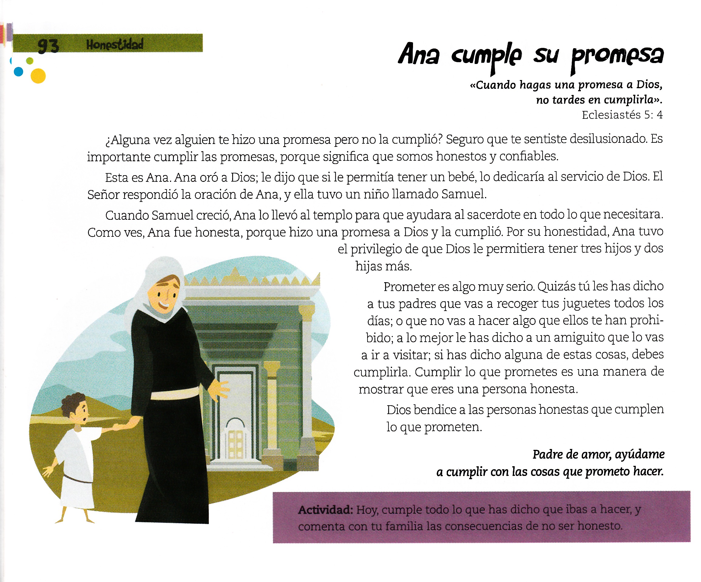 Página ilustrada del devocional