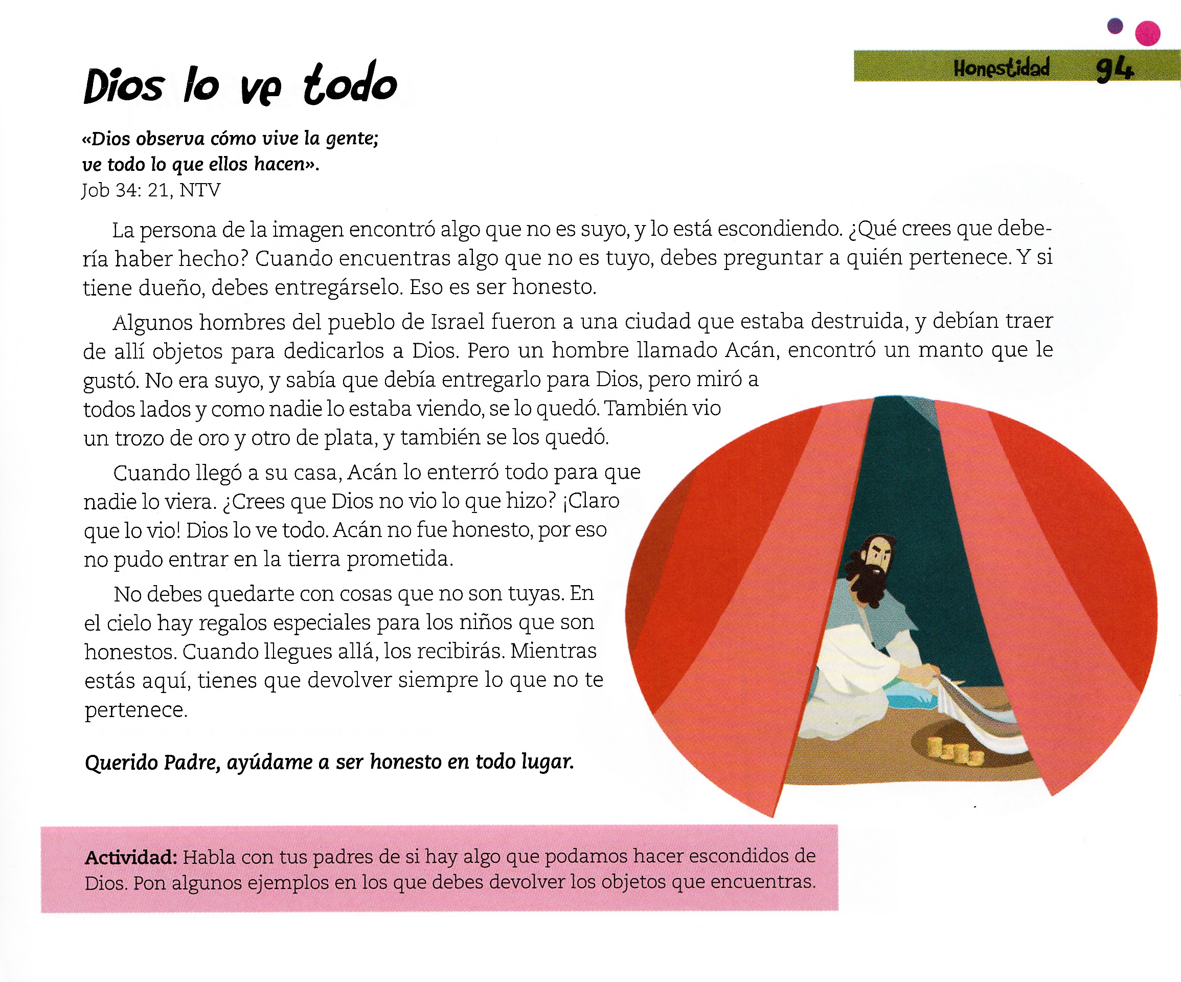 Página ilustrada del devocional