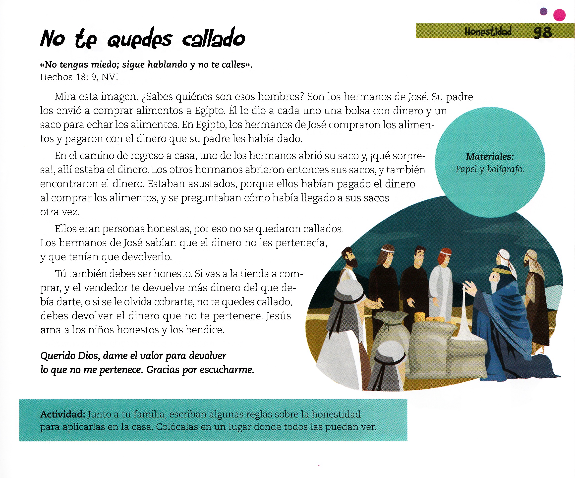 Página ilustrada del devocional