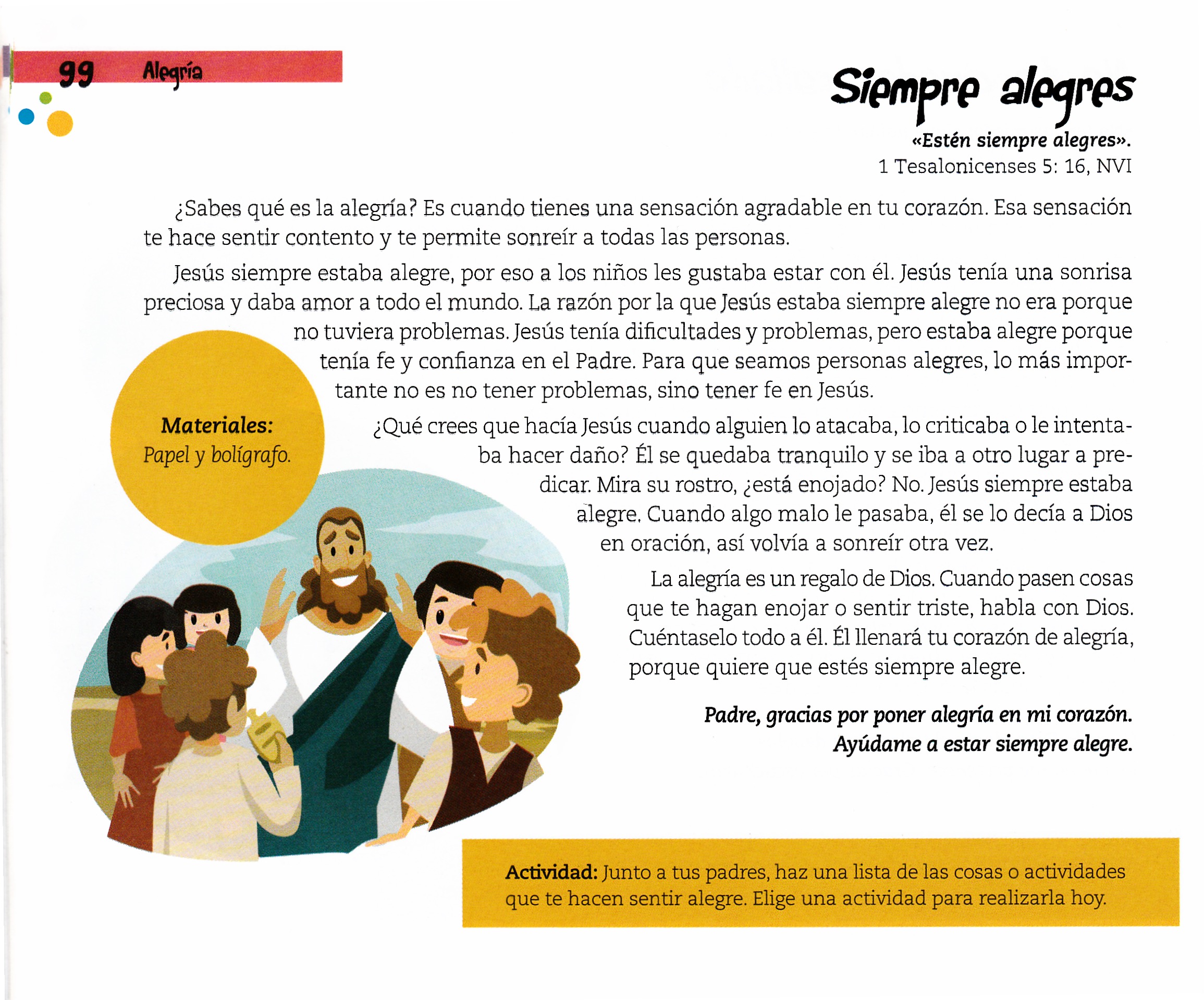 Página ilustrada del devocional