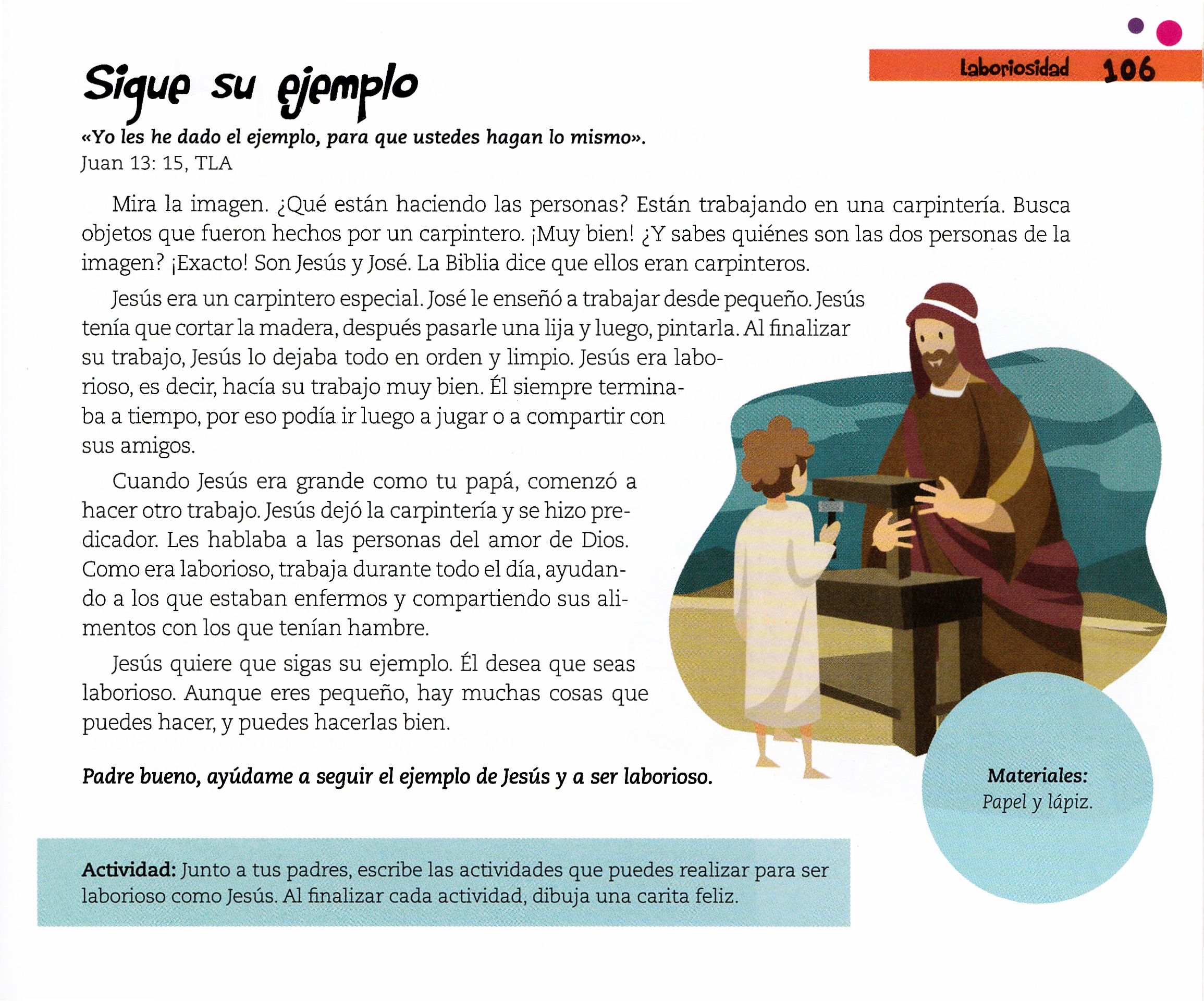 Página ilustrada del devocional