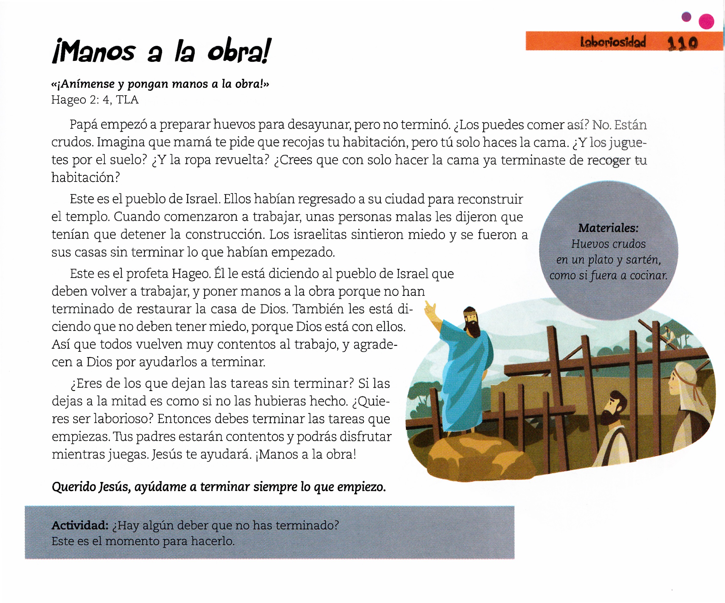 Página ilustrada del devocional
