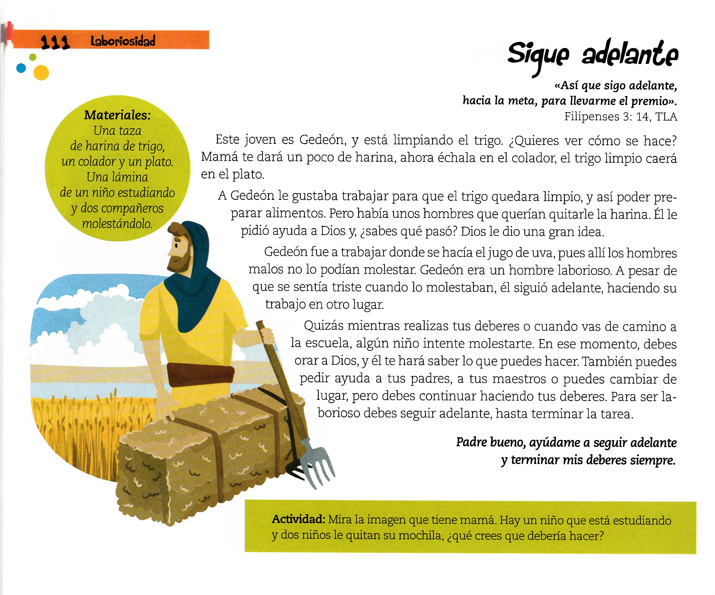 Página ilustrada del devocional