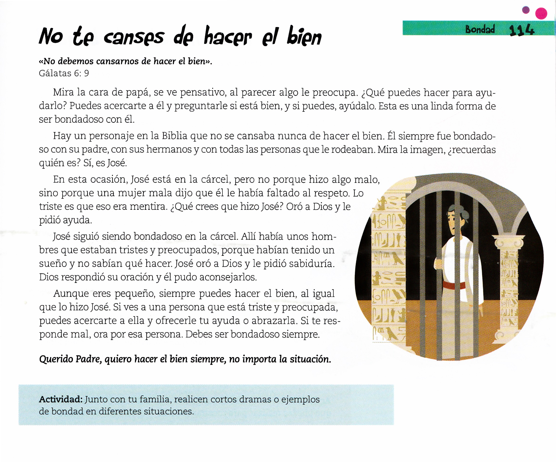 Página ilustrada del devocional