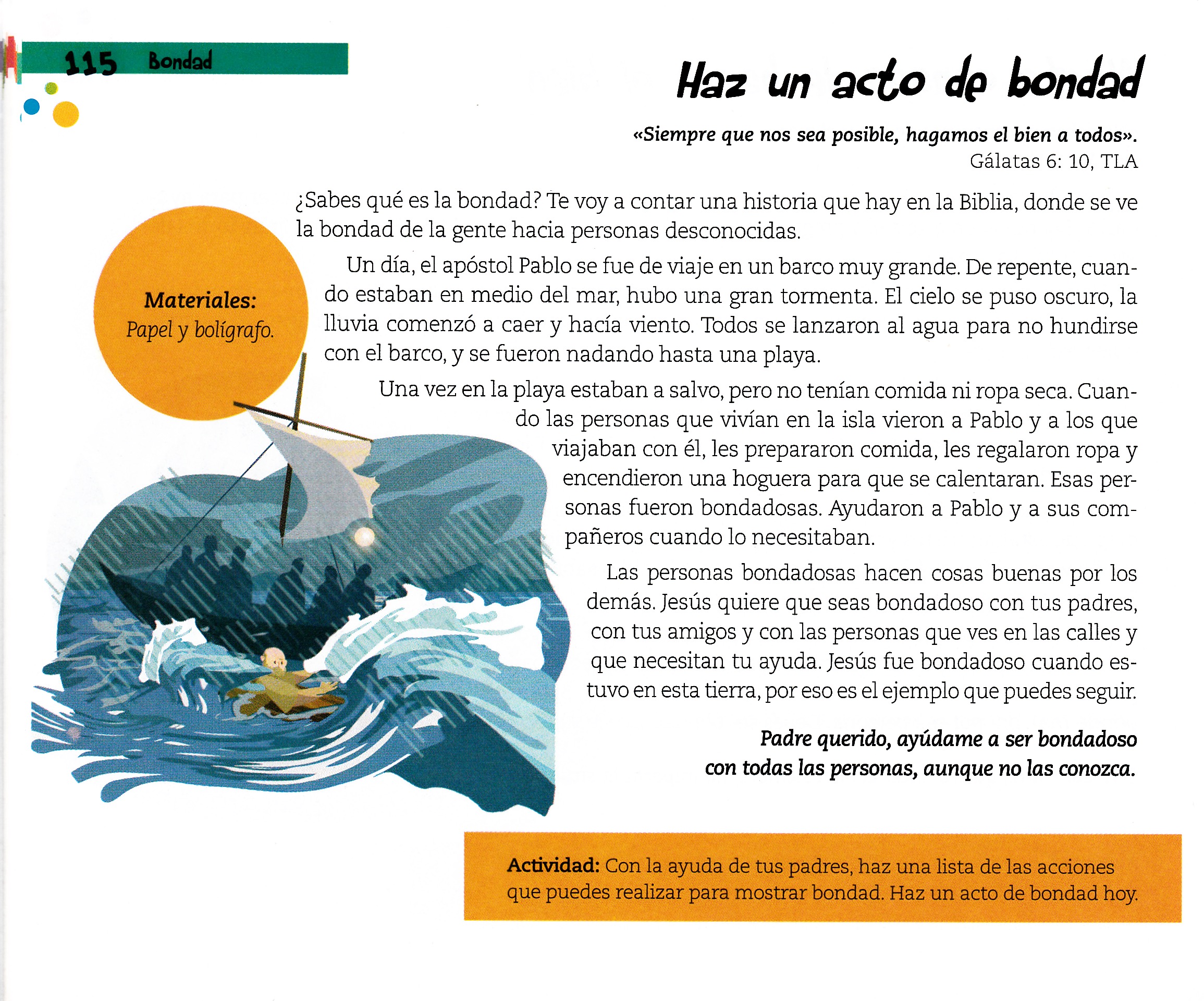 Página ilustrada del devocional