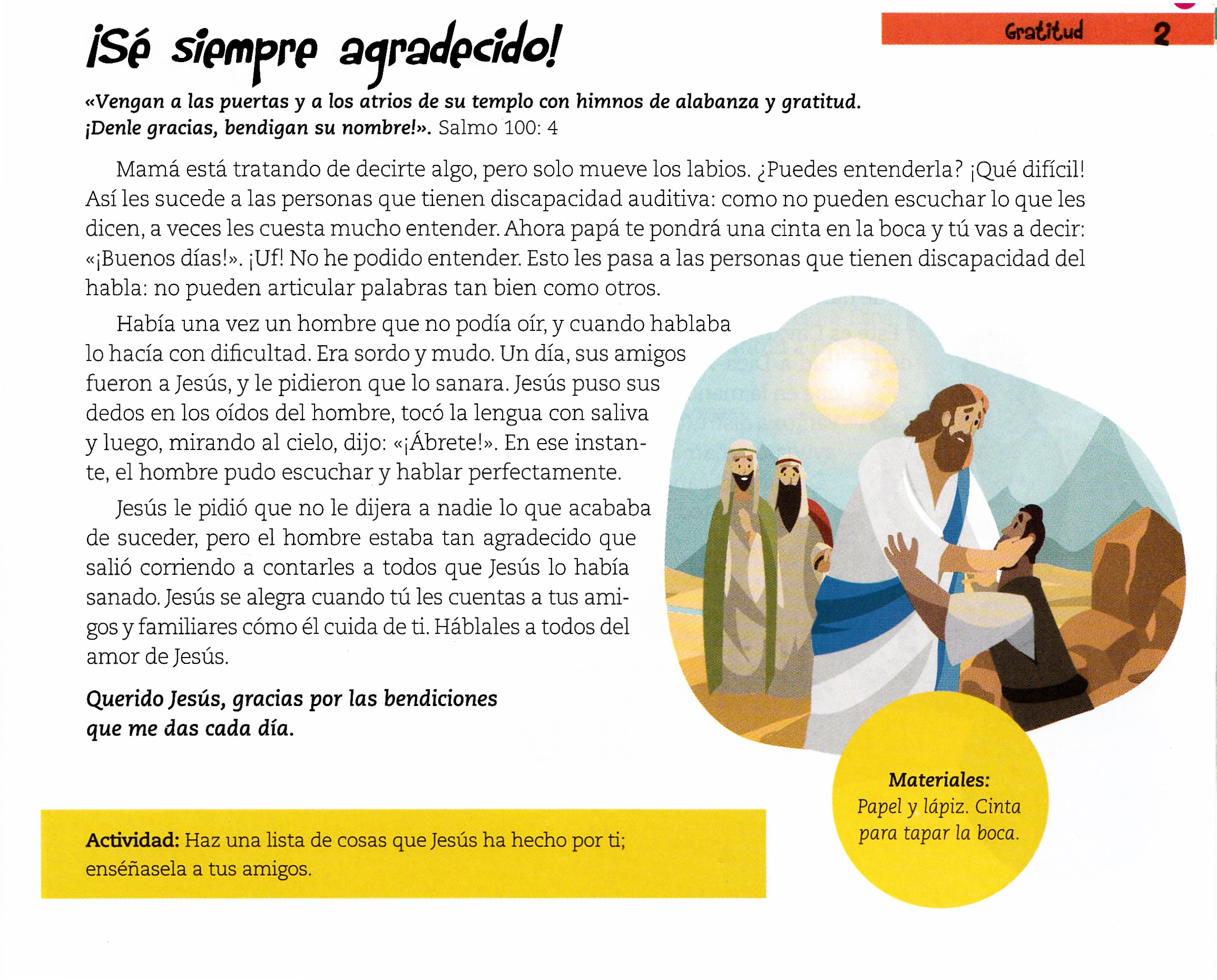 Página ilustrada del devocional