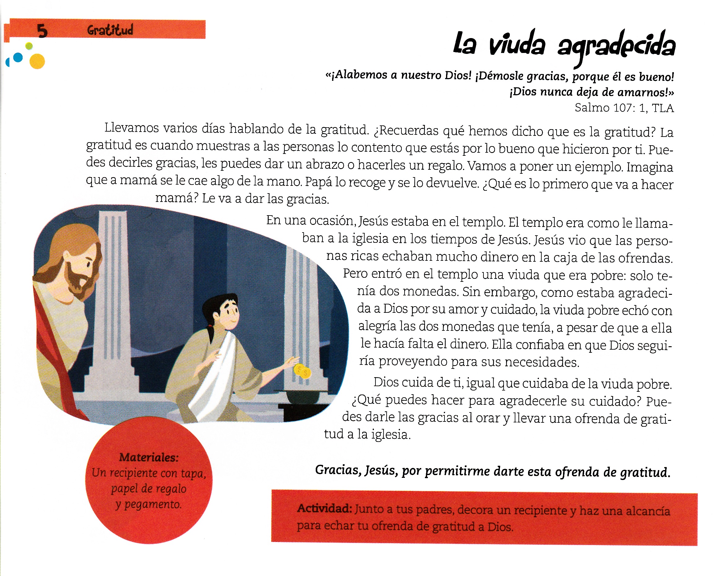 Página ilustrada del devocional