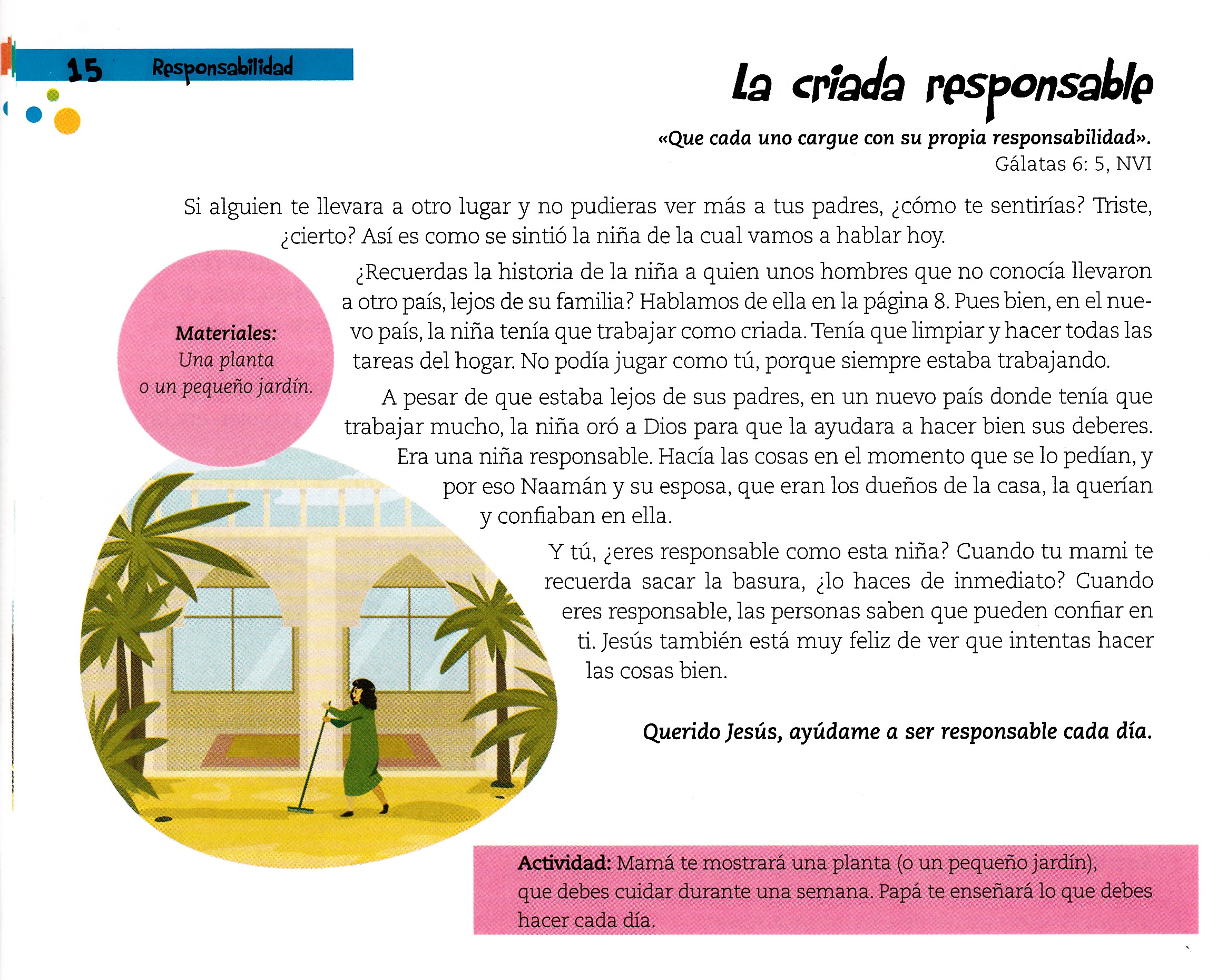 Página ilustrada del devocional