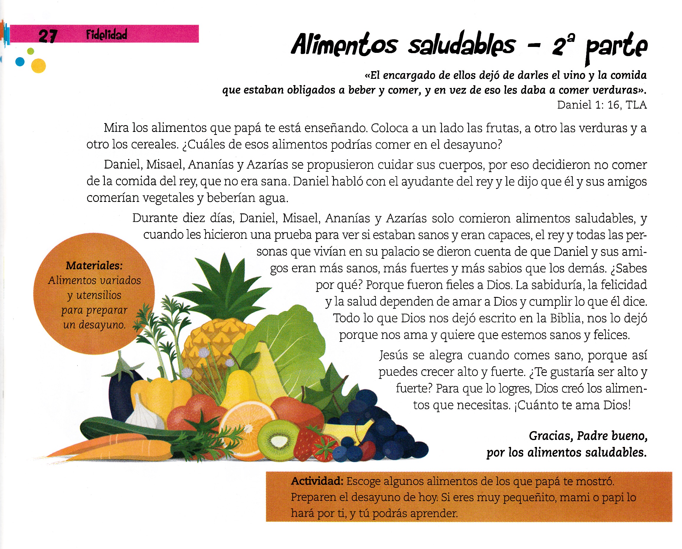 Página ilustrada del devocional