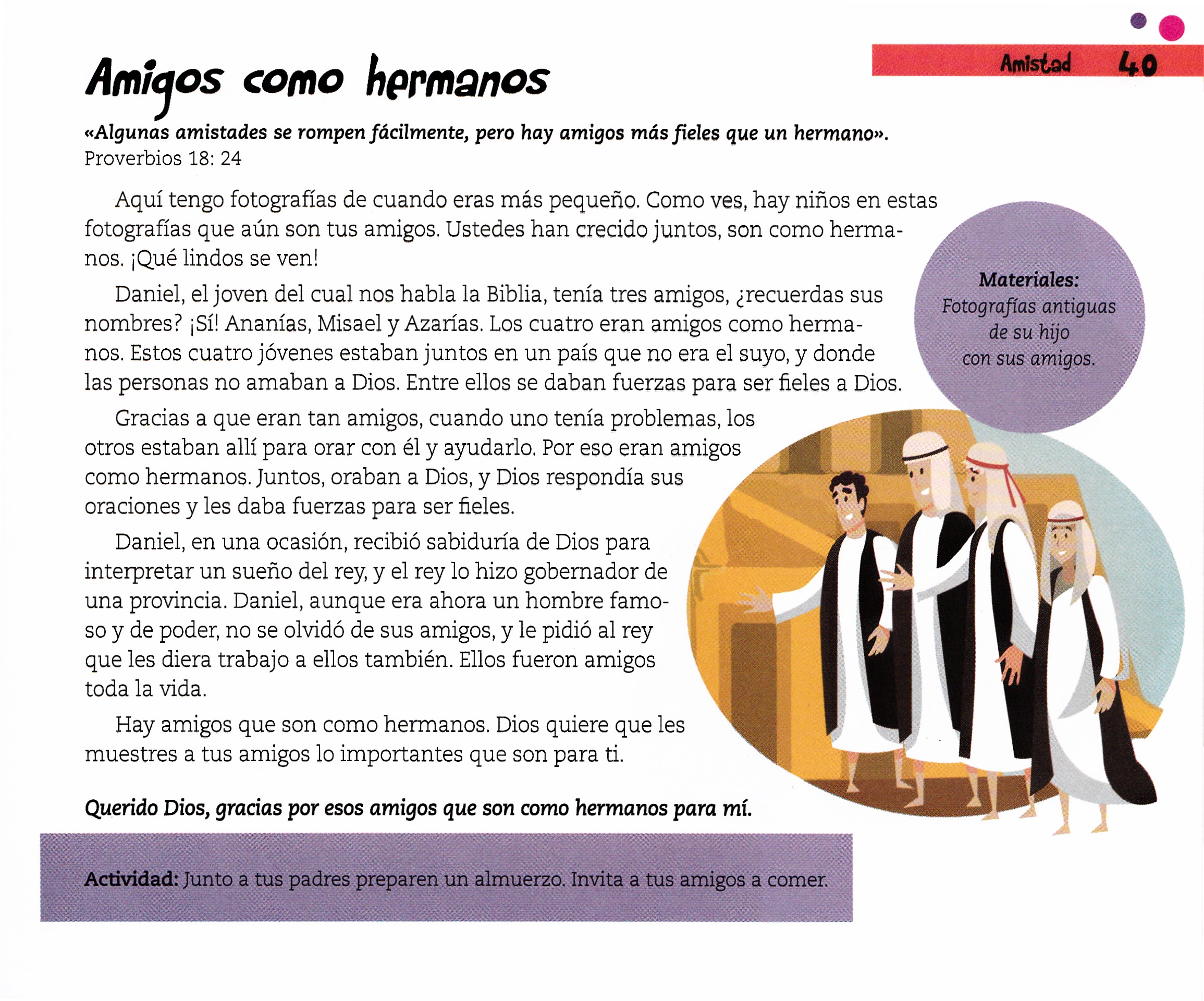 Página ilustrada del devocional