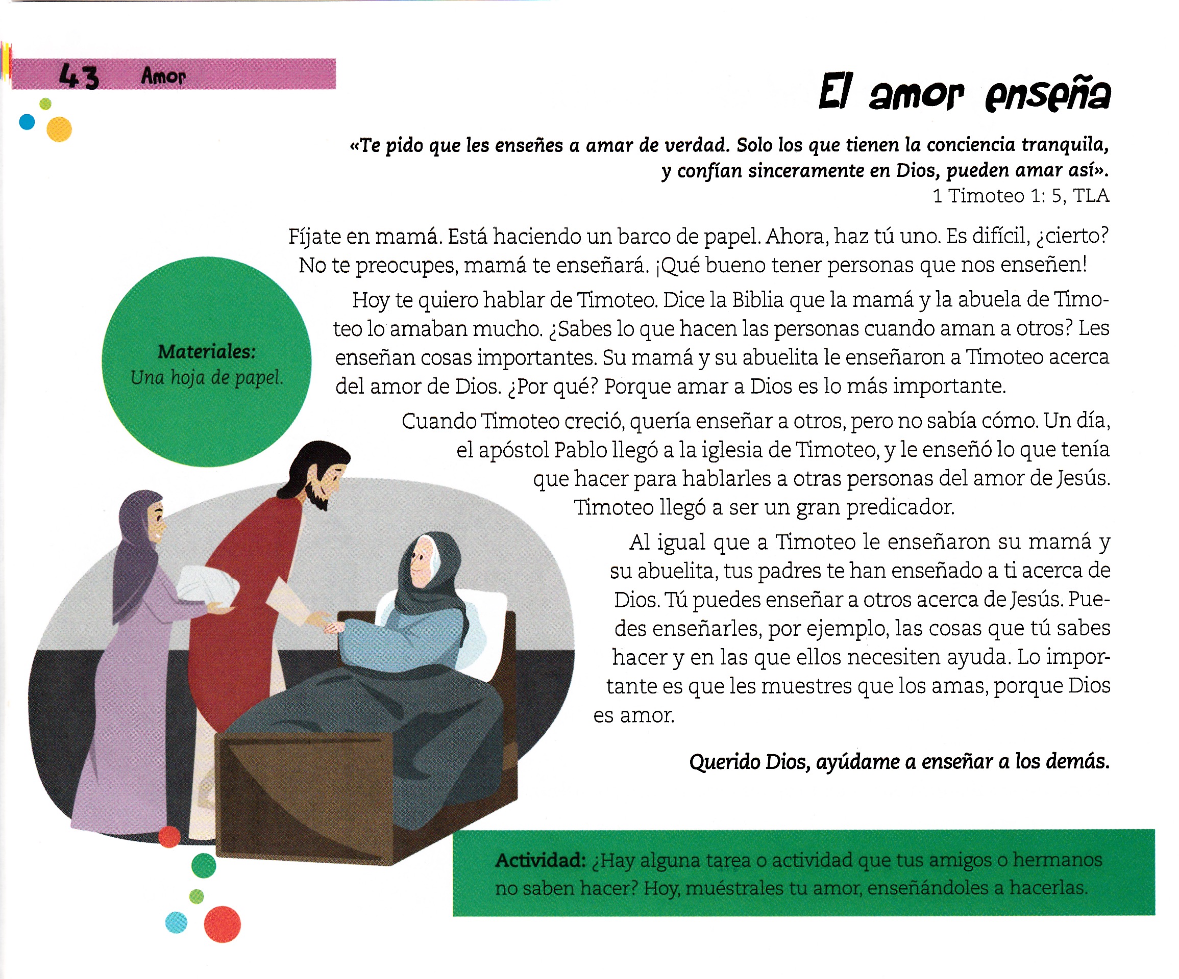Página ilustrada del devocional