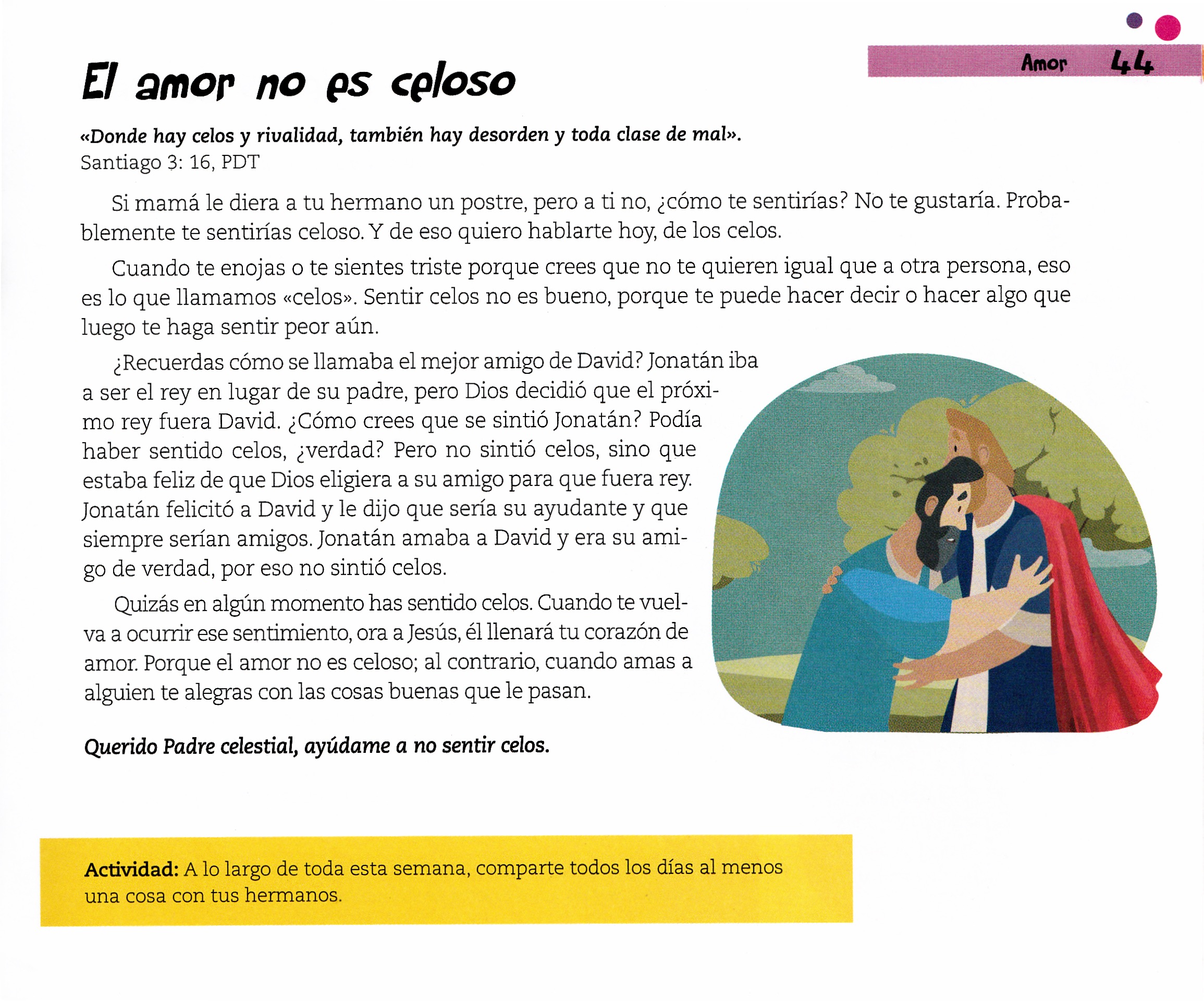 Página ilustrada del devocional