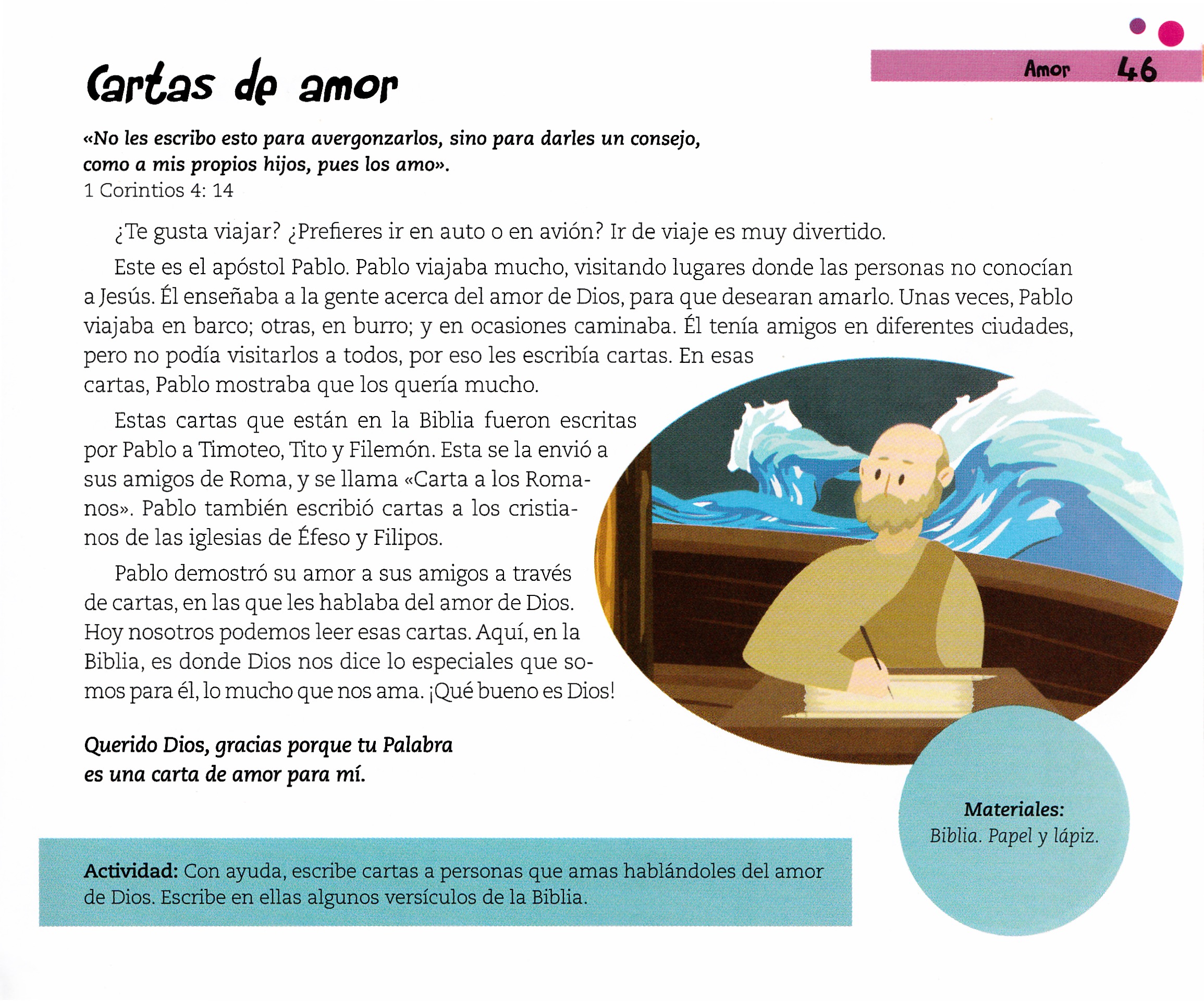 Página ilustrada del devocional