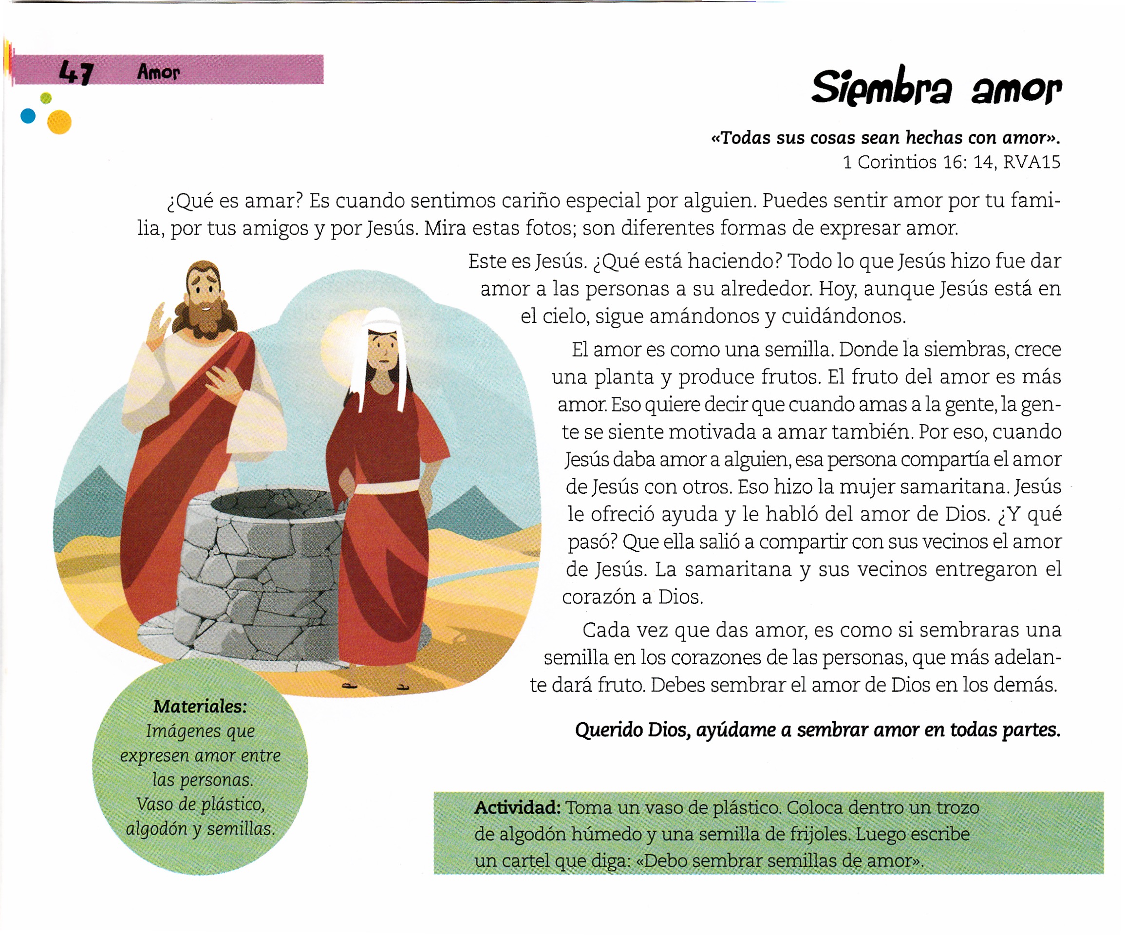 Página ilustrada del devocional