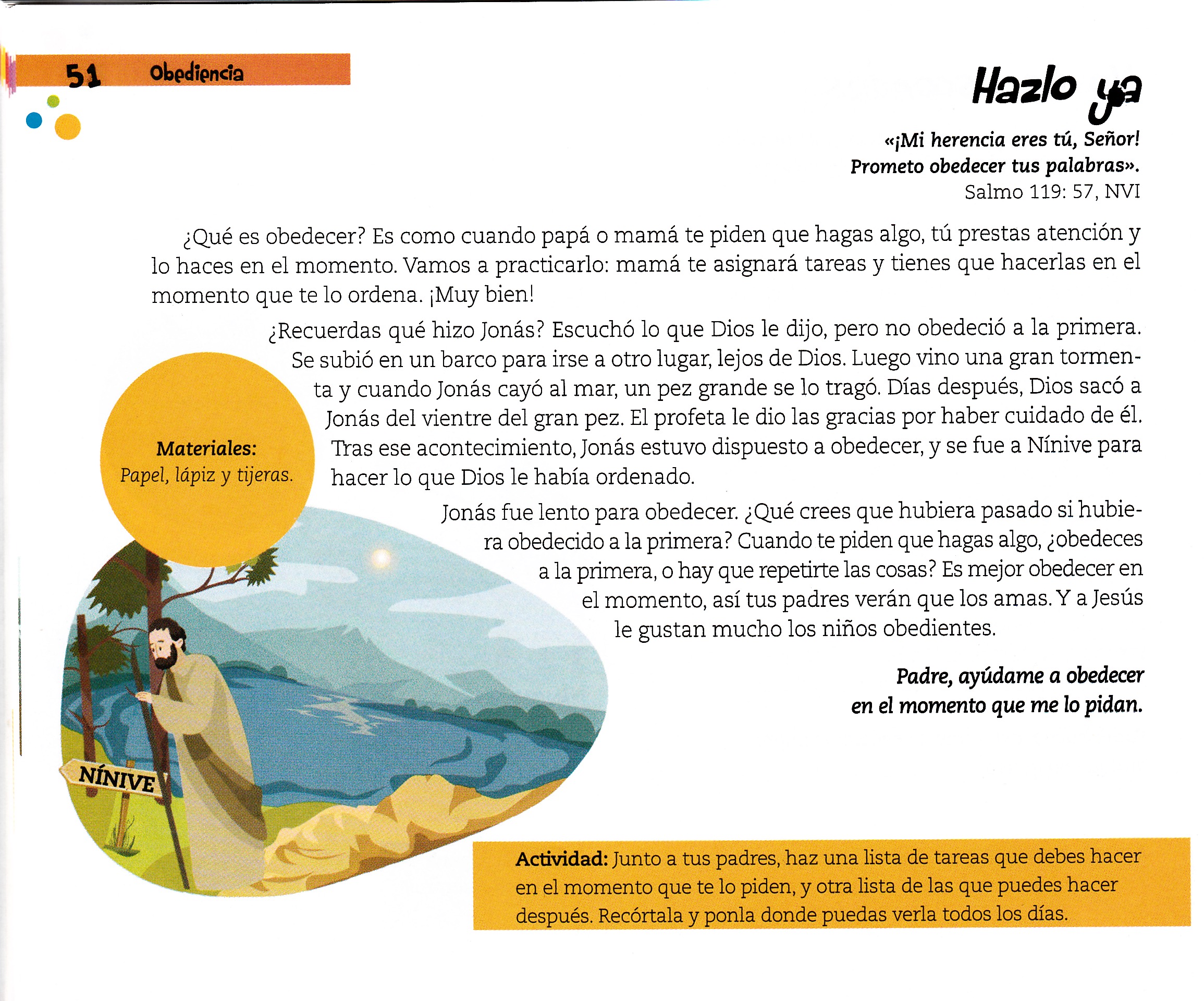 Página ilustrada del devocional