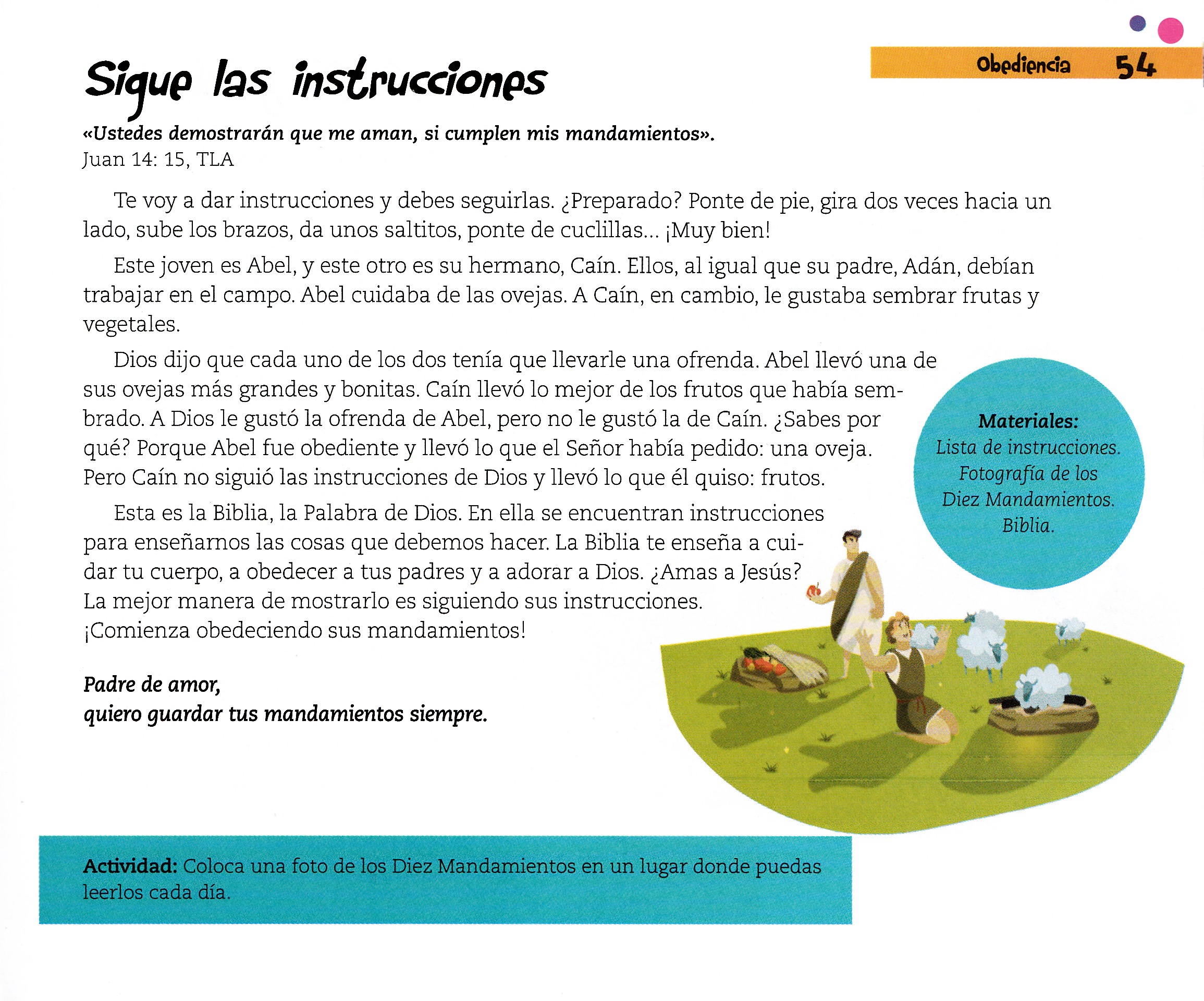 Página ilustrada del devocional