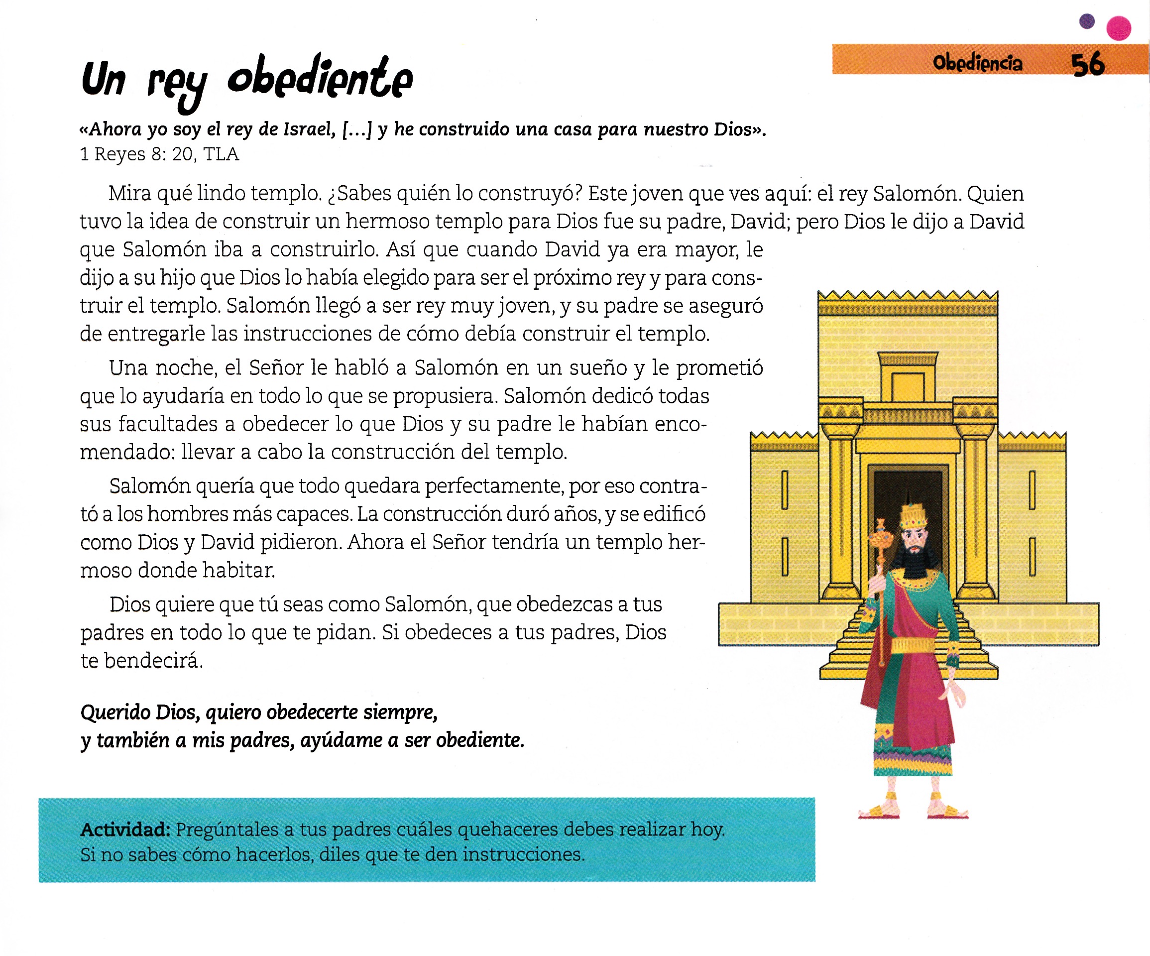 Página ilustrada del devocional
