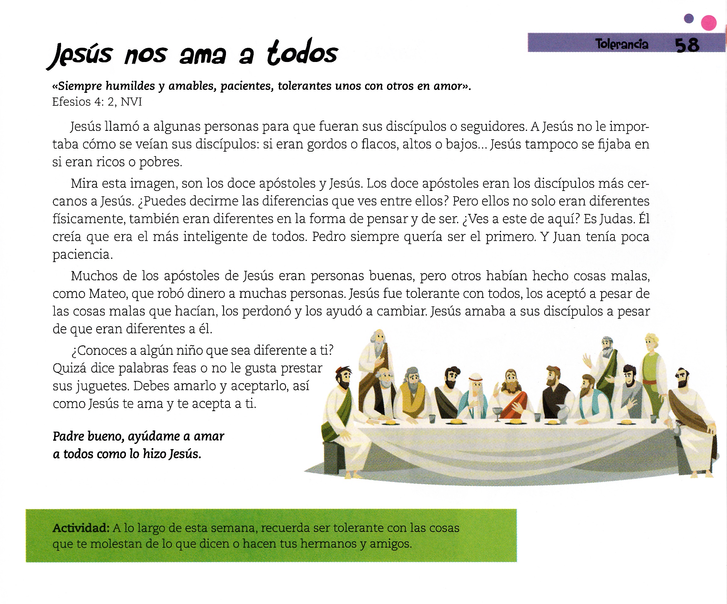 Página ilustrada del devocional