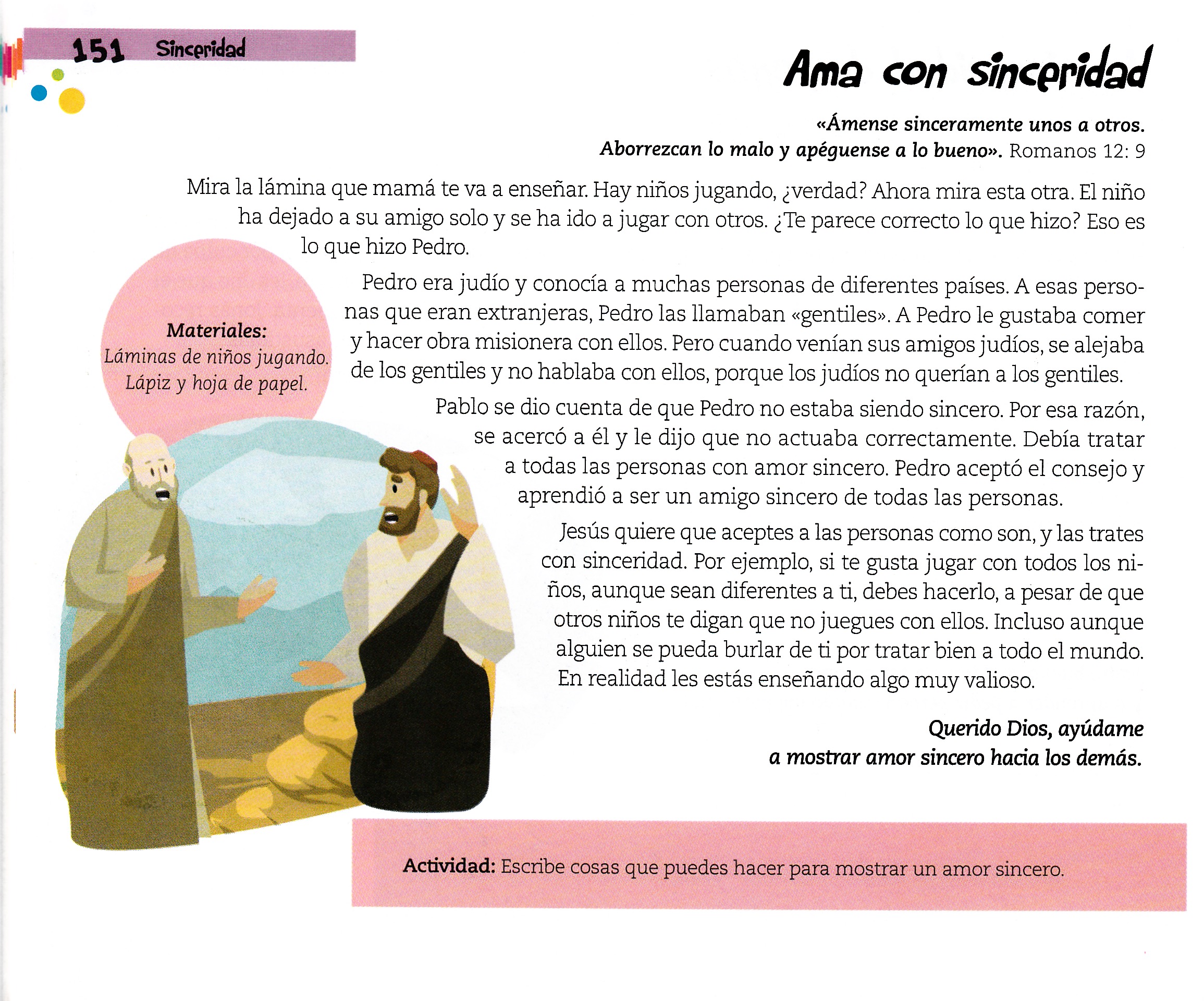 Página ilustrada del devocional
