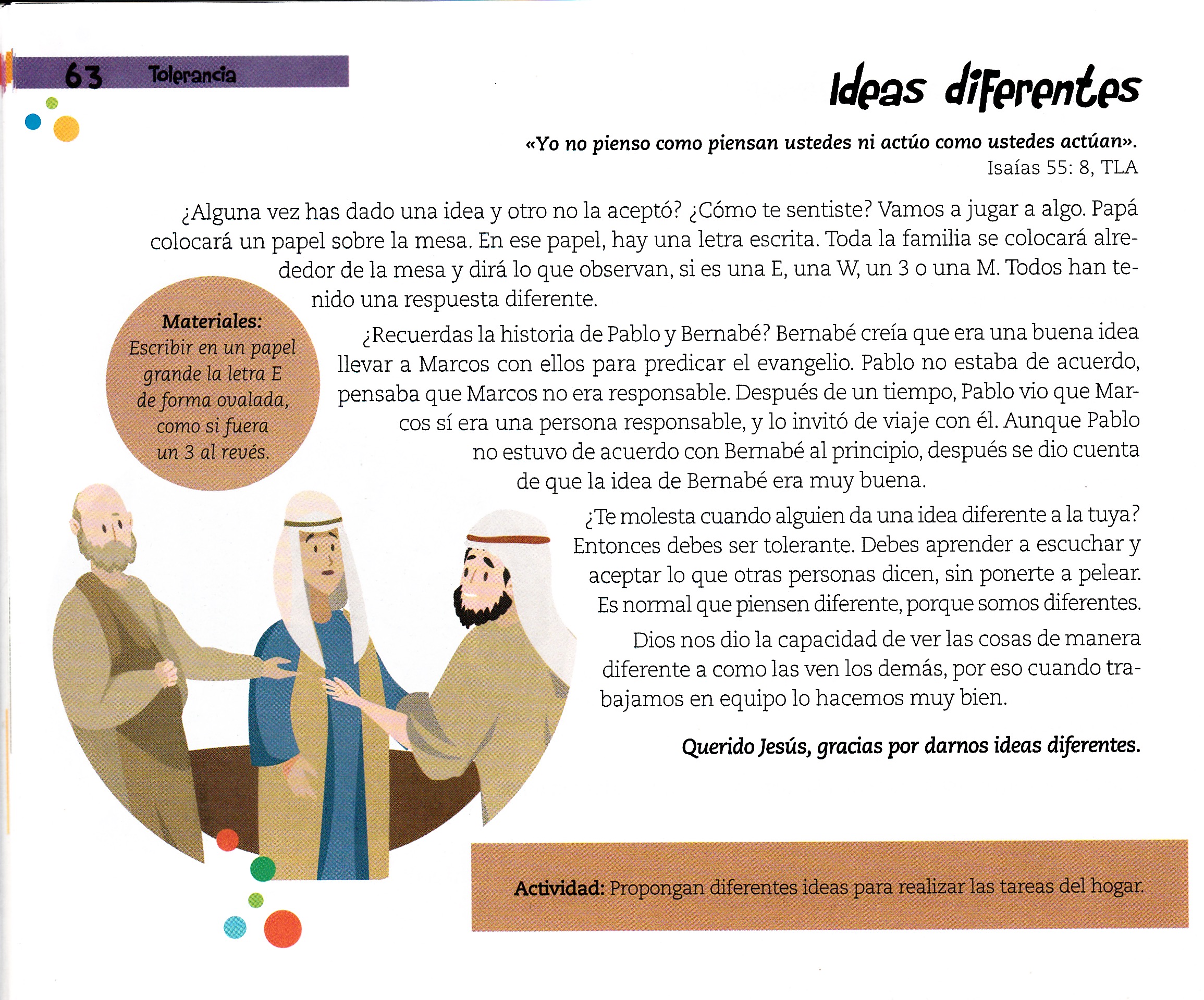 Página ilustrada del devocional