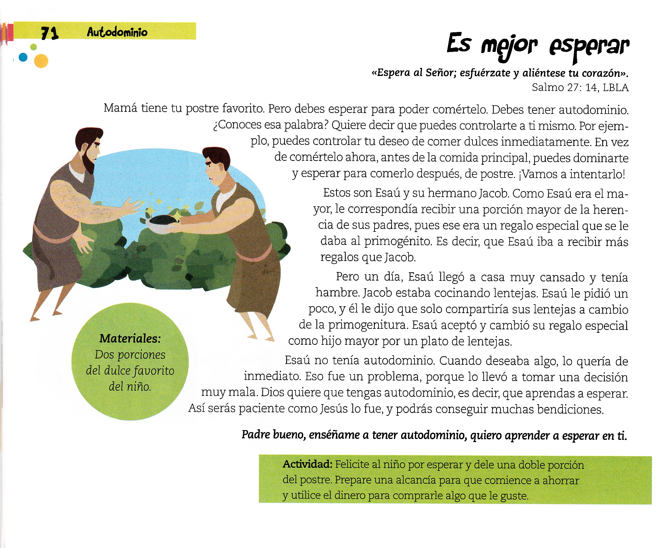 Página ilustrada del devocional