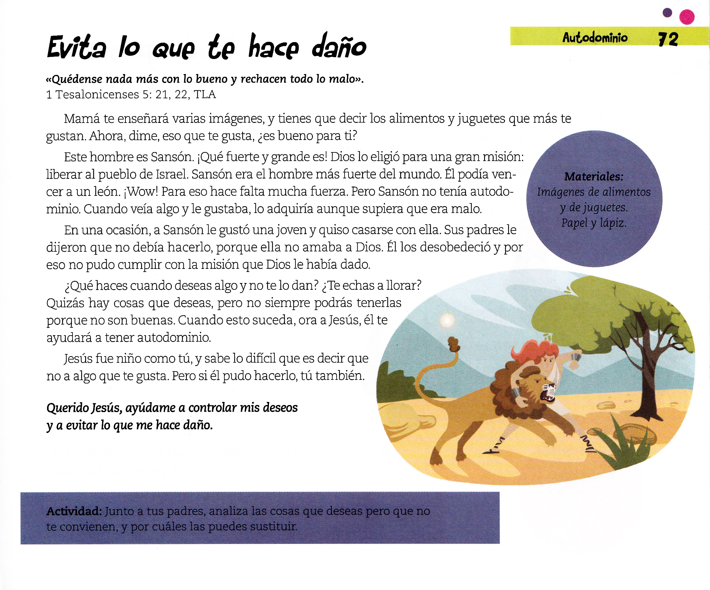 Página ilustrada del devocional