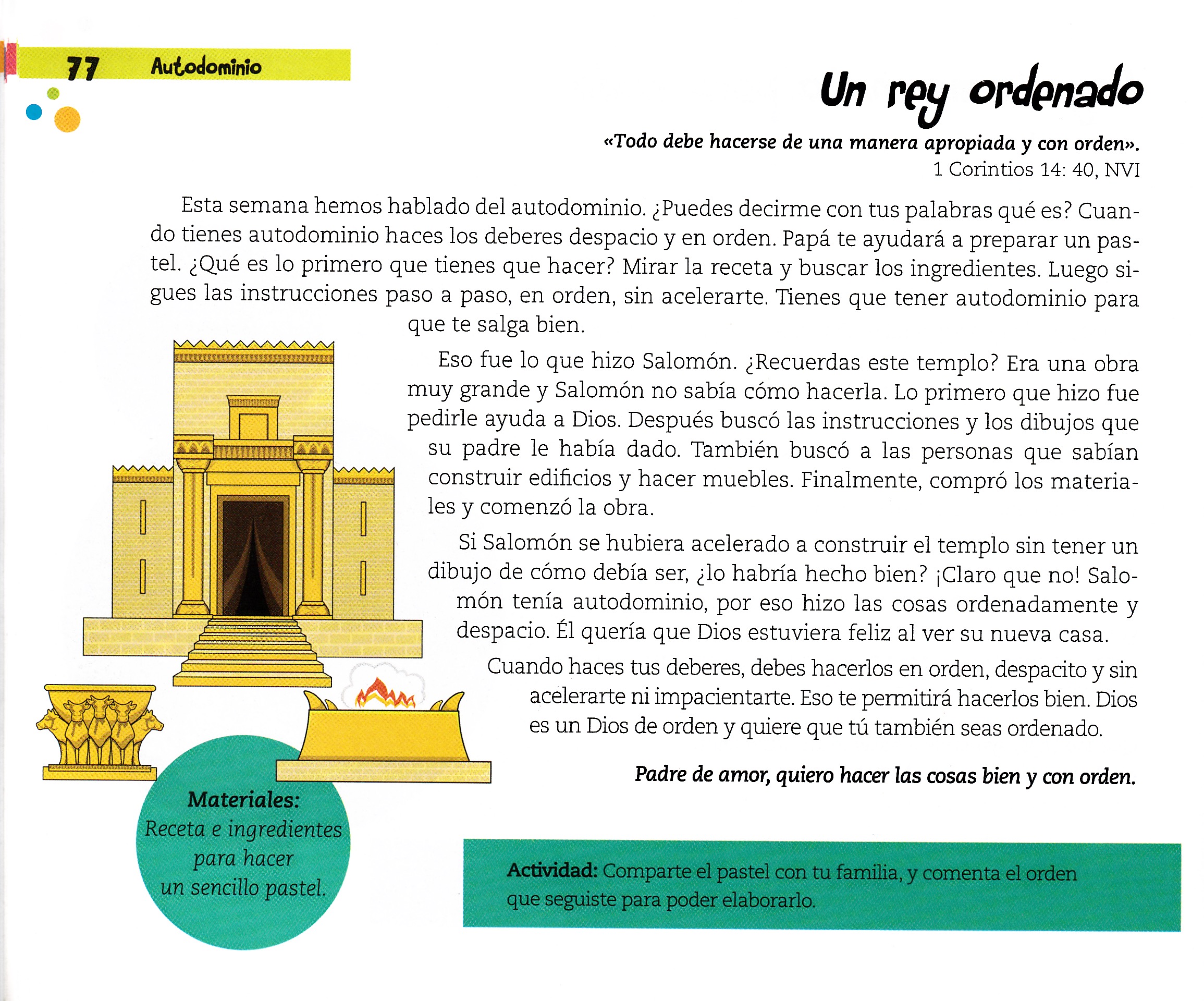 Página ilustrada del devocional